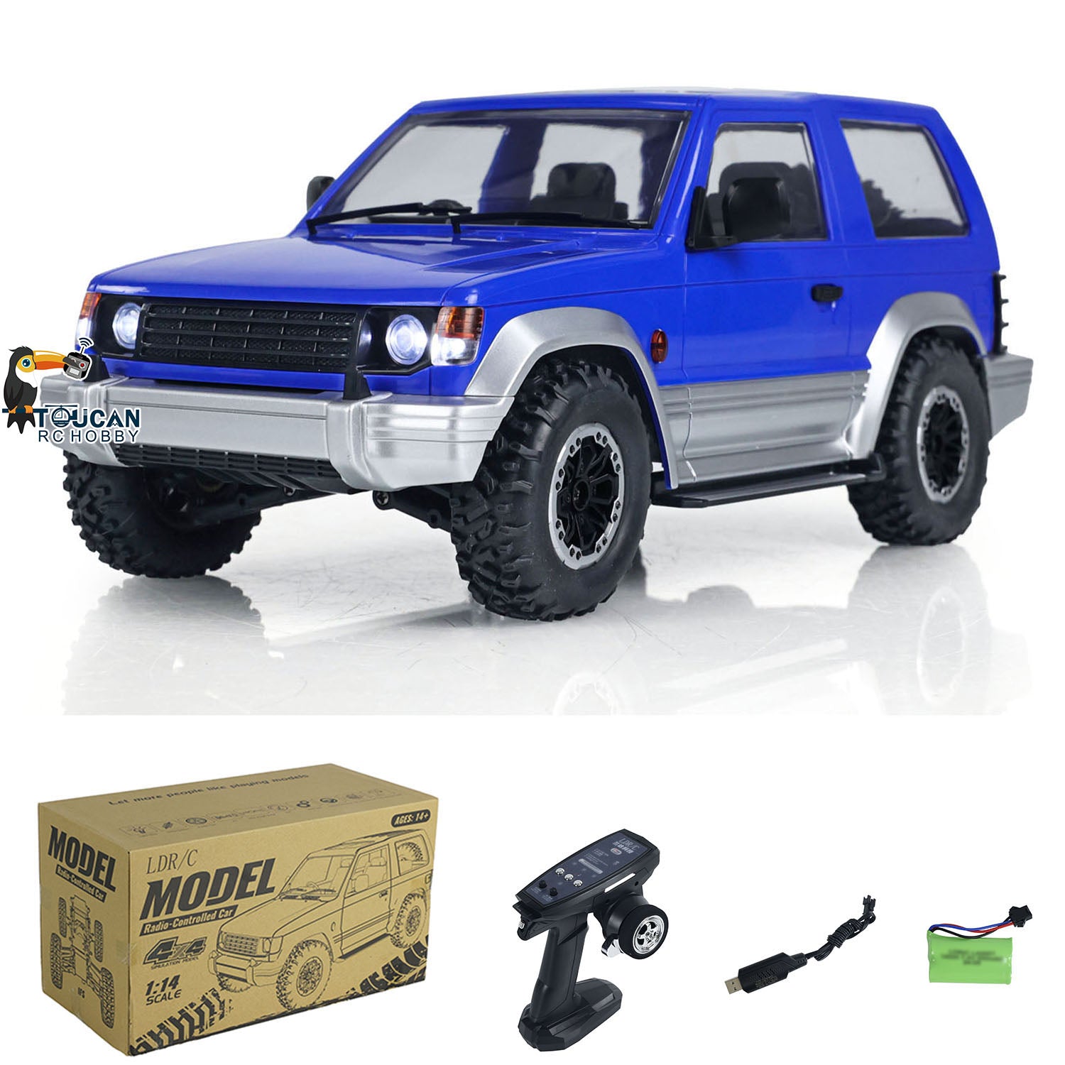1/14 Scale 4WD V25 4x4 RC Crawler Car - Wireless Remote Control Off-Road Vehicle with LED Lights (US Stock) - Perfect for Rock Crawling, Trail Adventures & Backyard Racing
