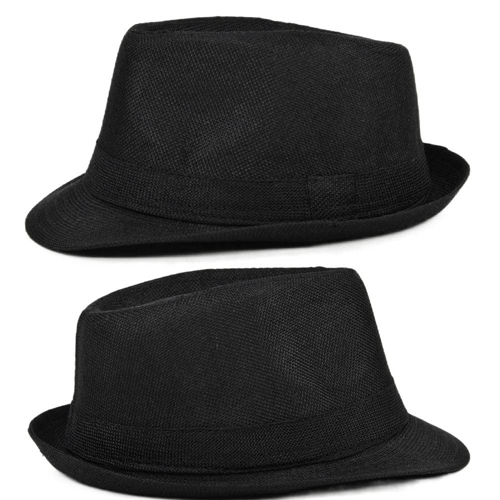 Stylish Summer Linen Fedora Hat with Short Brim - Lightweight Cuban Sun Hat for Men & Women - Perfect for Beach, Travel, and Outdoor Activities