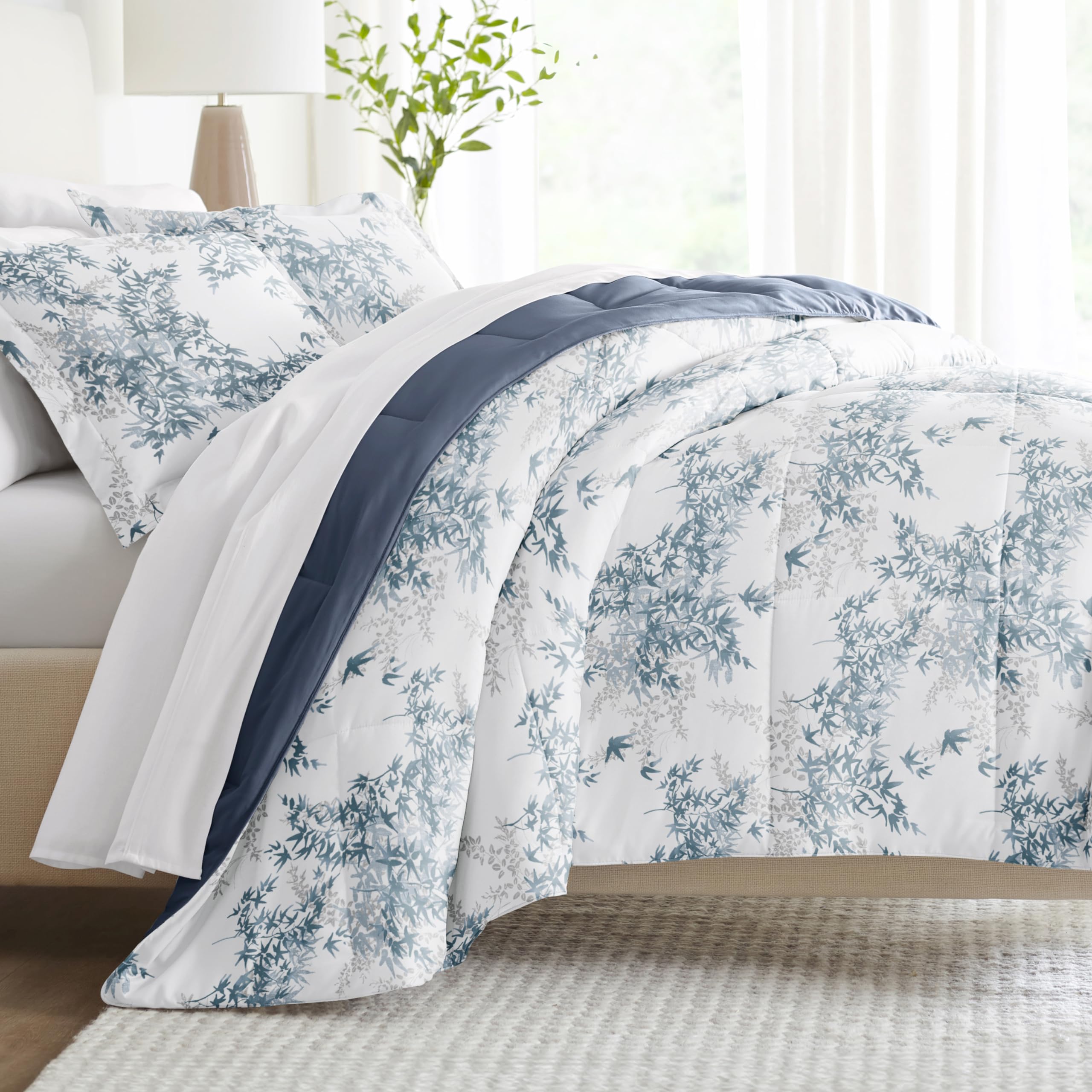 Linen Market Reversible Queen Size Comforter Set (3 Piece) - Soft & Lightweight Down Alternative Bedding - Includes Comforter & 2 Pillow Shams - Perfect for All-Season Comfort in Bedroom, Guest Room or Dorm