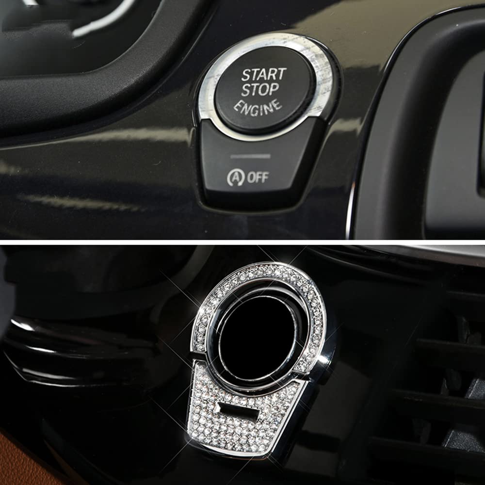 Sparkling Rhinestone Decal for BMW Ignition Start Button 2013-2017 Models - Car Interior Bling Accessory for Luxury Style & Personalization | Perfect for Car Enthusiasts & Customization Lovers