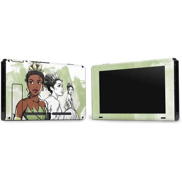 Official Disney Princess Tiana Sketch Skin Decal for Nintendo Switch Bundle - Custom Protective Vinyl Cover for Gaming Console - Perfect for Disney Fans & Switch Gamers