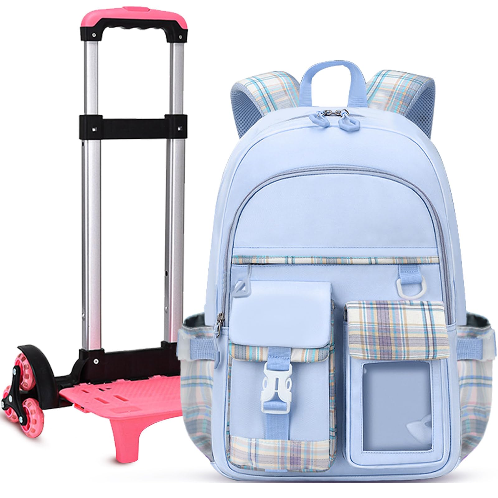 Cute Rolling Backpack for Girls - Wheeled School Backpack with Handle for Kids & Teens | Perfect for Travel, School, and Daily Use
