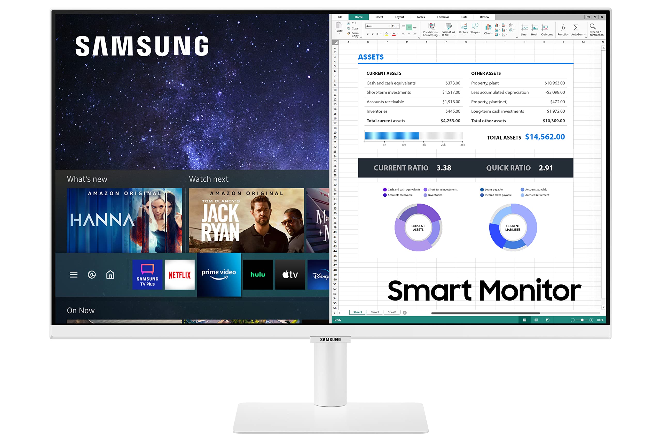 Samsung 27-inch Smart Monitor M5 VA Panel FHD 1920x1080 HDR10 Tizen OS with Smart Hub - Black - Perfect for Home Office, Gaming & Streaming