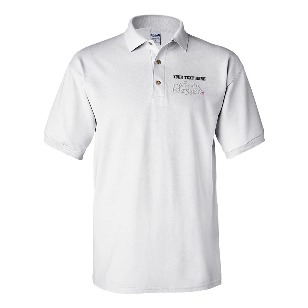 Custom Men's Polo Shirts - Simply Blessed Cotton Short Sleeve Golf Shirts for Casual Wear & Sports | Perfect for Golf, Office & Summer Outfits