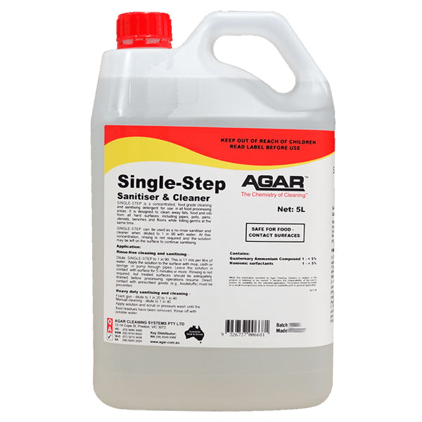 Premium Agar Single Step Food Grade Sanitizer & Cleaner - USDA Approved, Non-Toxic Disinfectant for Kitchen, Restaurant & Food Processing - Ideal for Countertops, Utensils & Food Contact Surfaces