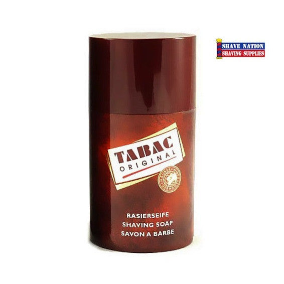 Premium Tabac Shaving Soap Stick for Men - Traditional Wet Shaving Soap with Lanolin & Glycerin - Smooth Shave for Sensitive Skin - Travel & Home Use