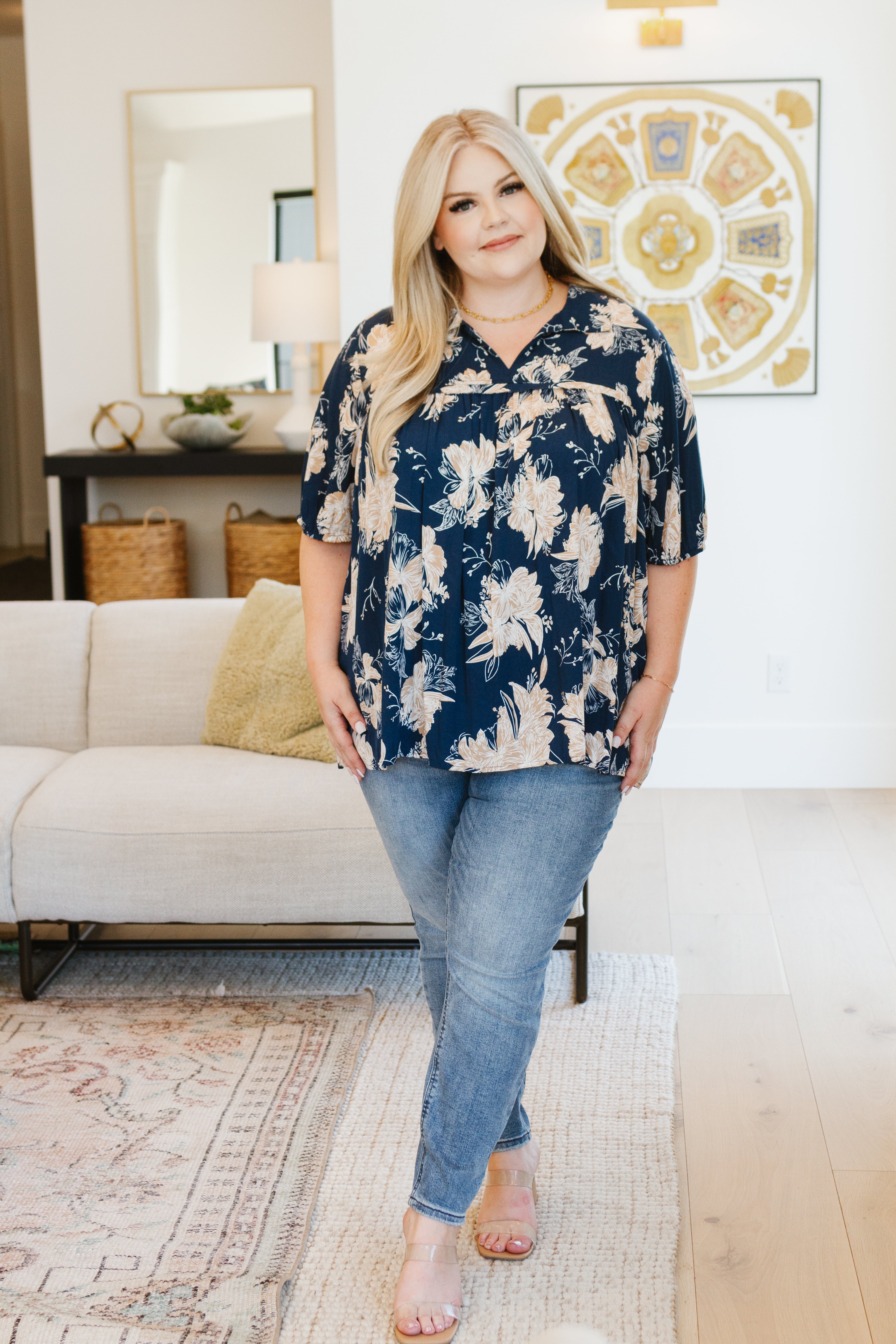Just Coasting Floral Blouse - Women's Elegant Floral Print Top for Casual Wear, Office & Date Night Outfits | Perfect for Spring & Summer Fashion