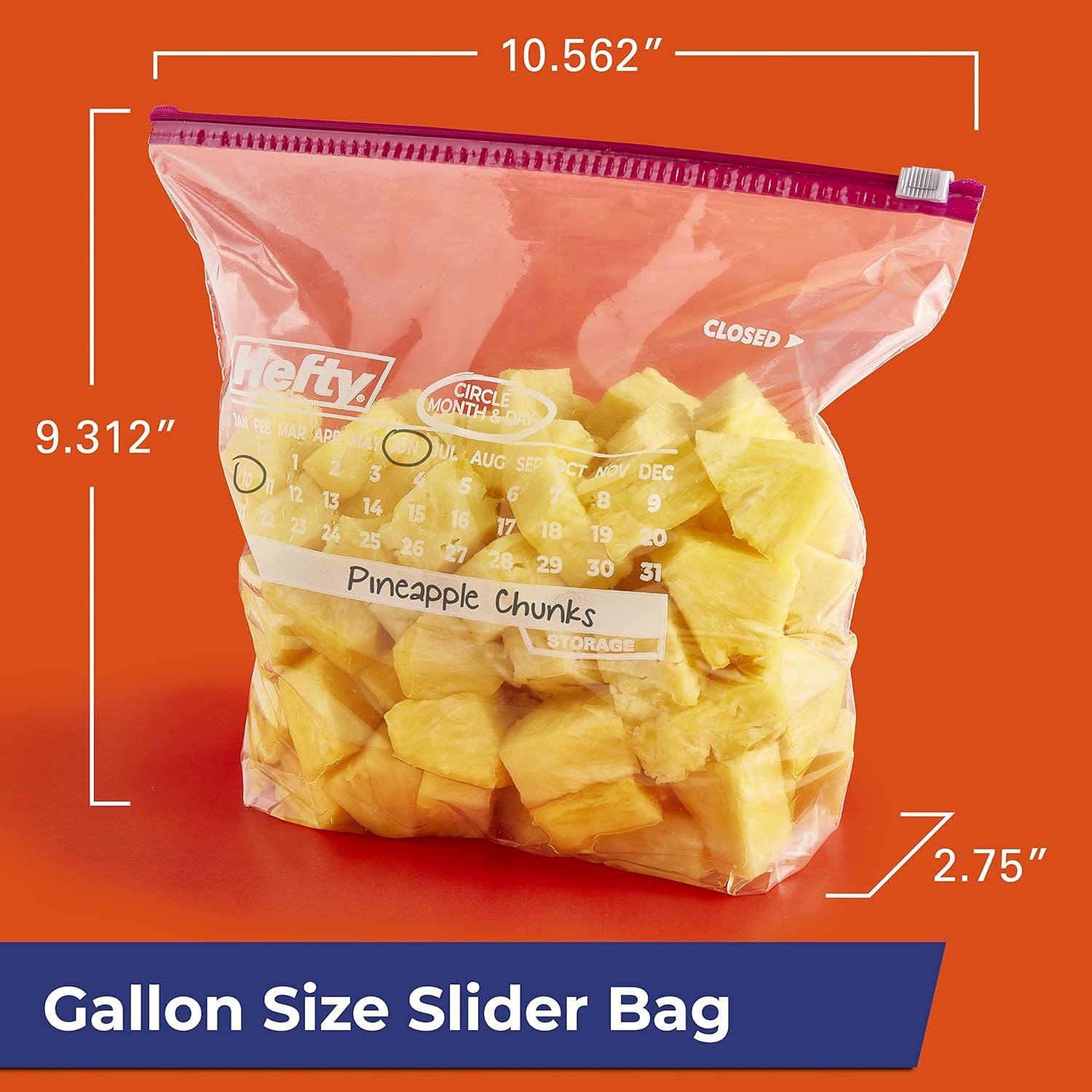 Heavy Duty Slider Storage Bags, Gallon Size, 120 Count (Pack of 3) - Perfect for Food Storage, Freezer Organization & Travel Snacks | Airtight, Leakproof & Durable Plastic Bags