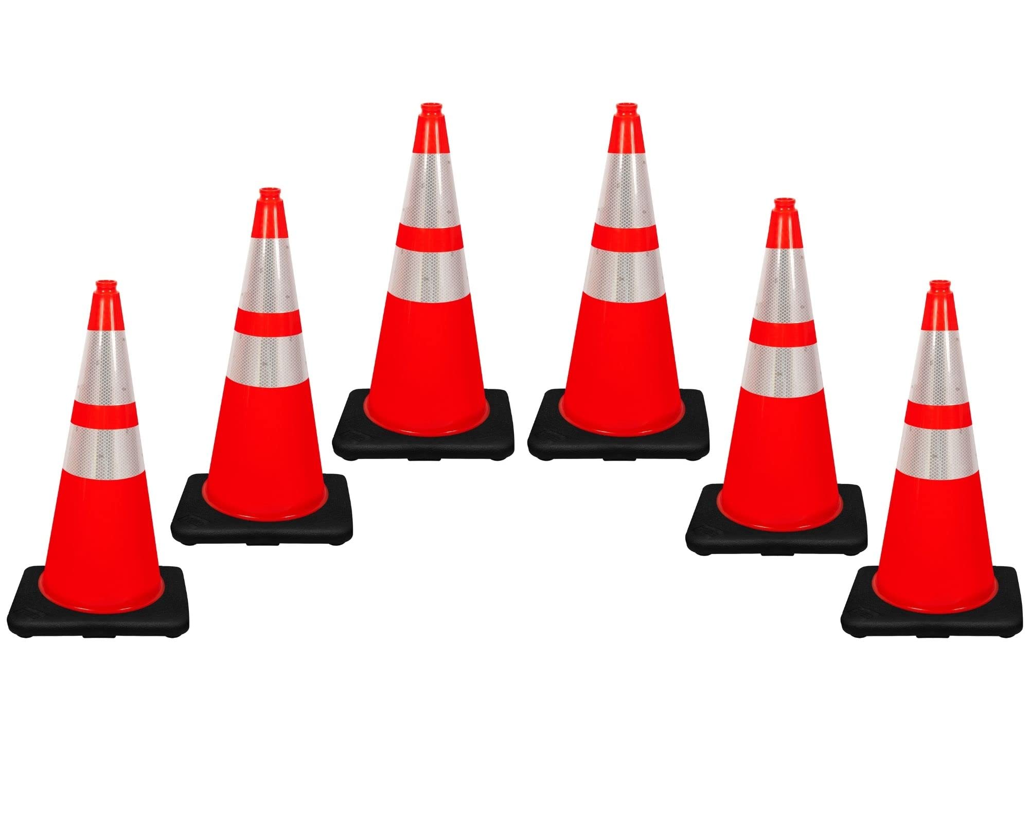28 Inch Orange Traffic Safety Cones with 6