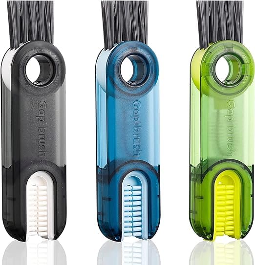 DASOSMI CREATION 3-in-1 Cup Lid Gap Cleaning Brush - Bottle Lid & Straw Cleaner Tool for Tiny Bottles, Cups & Crevices - Perfect for Baby Bottles, Travel Mugs & Hard-to-Reach Spots