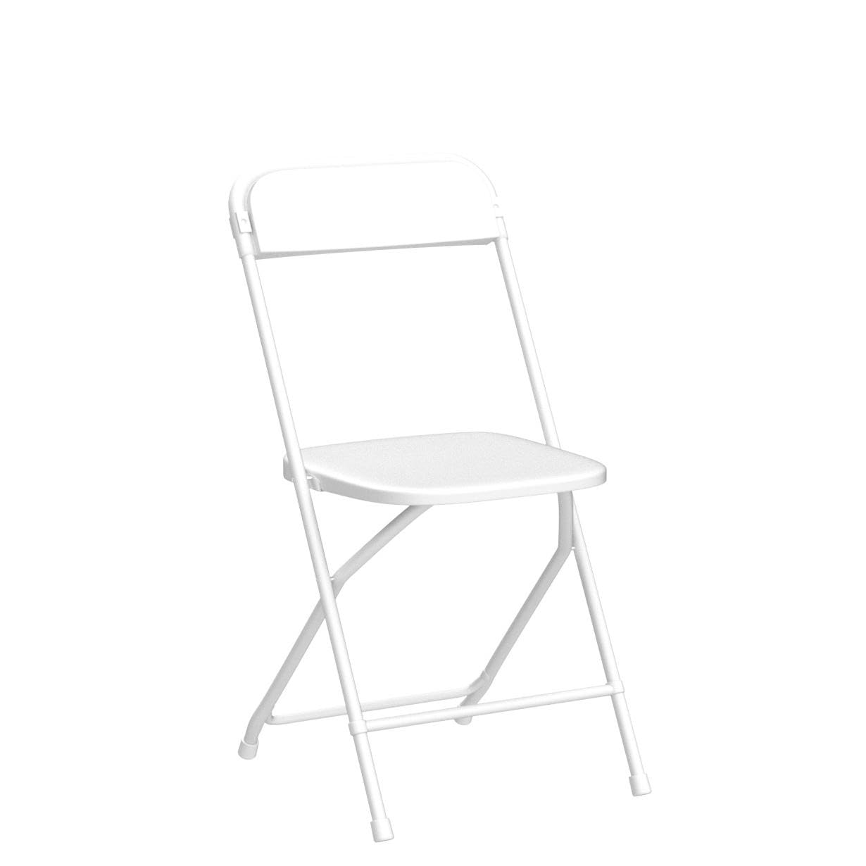 Allpop 4 Pack White Plastic Folding Chairs - 300lb Weight Capacity, Heavy Duty Steel Frame, Stackable & Portable for Indoor Outdoor Use - Perfect for Home, Office, Wedding, Party, Camping, Picnic & Commercial Events
