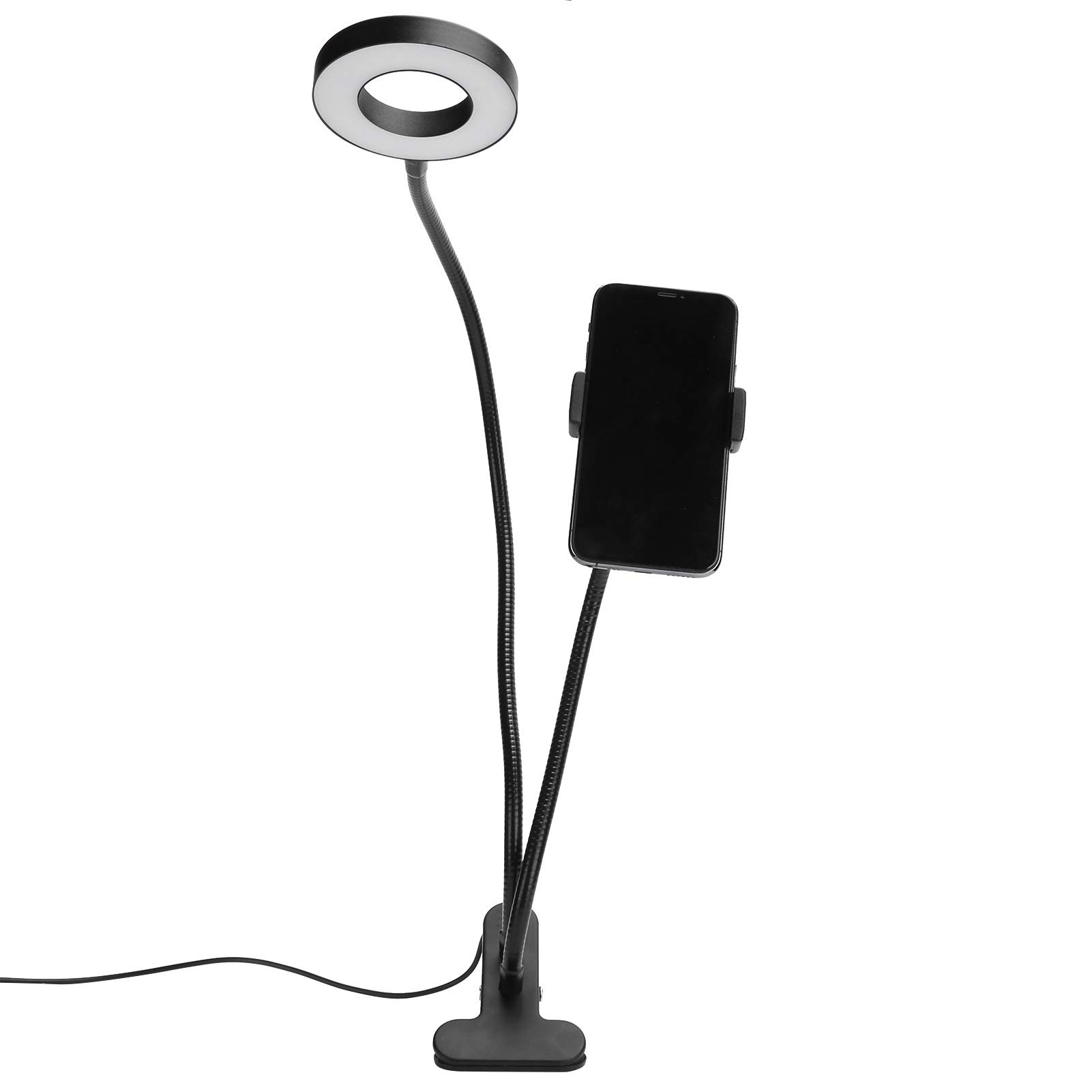 Acouto LED Fill Light with Phone Holder - Adjustable Selfie Ring Light for Live Streaming, YouTube, TikTok & Video Calls - Perfect for Home Office, Gaming & Content Creation