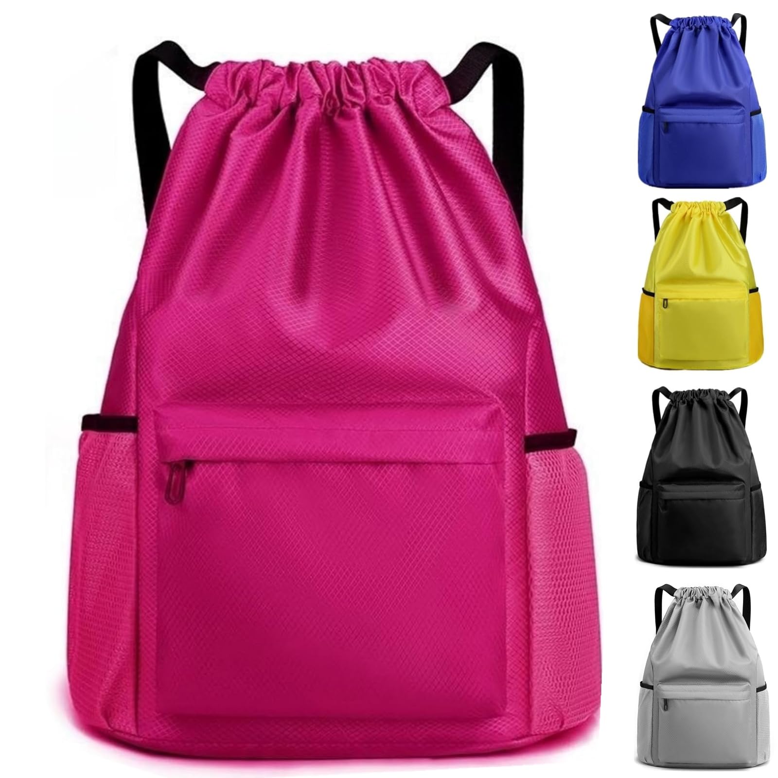 Waterproof Drawstring Backpack - Gym & Yoga Bag for Men & Women (Rose) - Perfect for Sports & Shopping