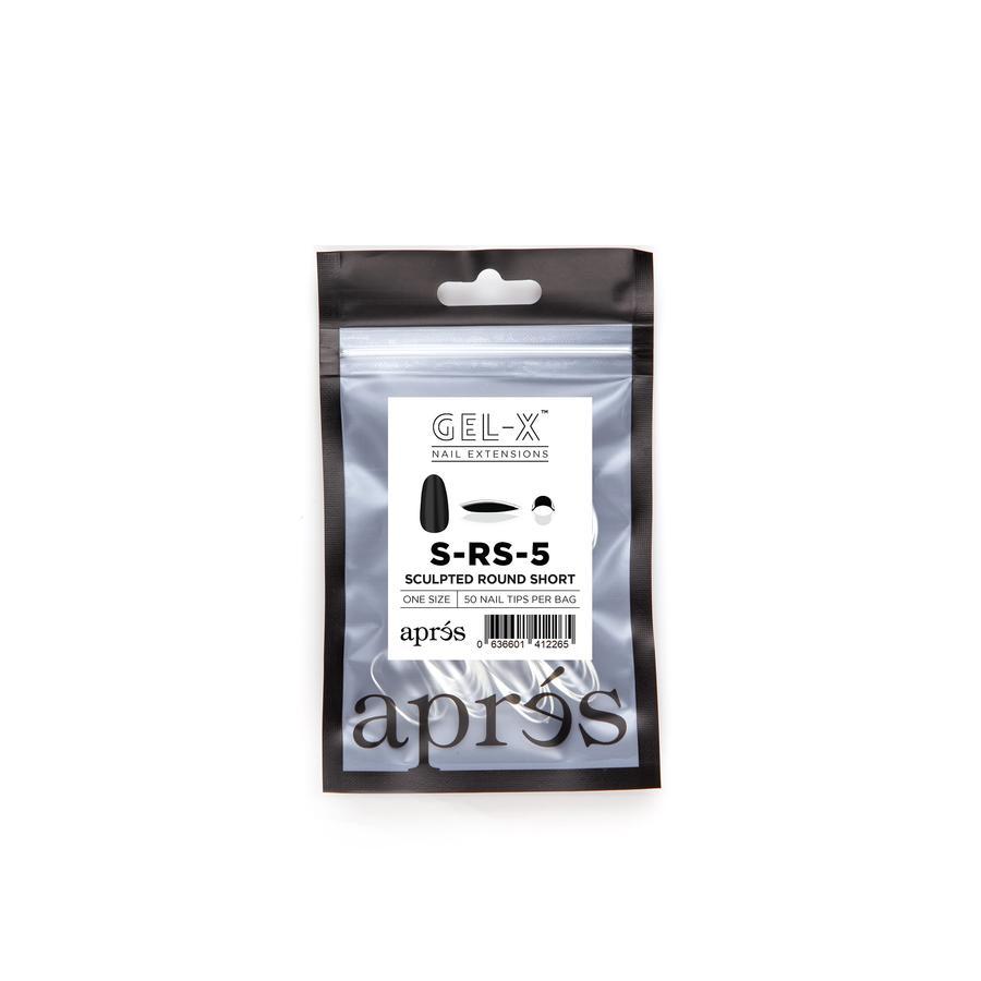 Apres Gel X Refill Bags - Sculpted Round Short Size 5 (50 Pcs) | Professional Nail Extension Kit for DIY Manicures & Salon Use | Perfect for Home, Travel & Professional Nail Artists