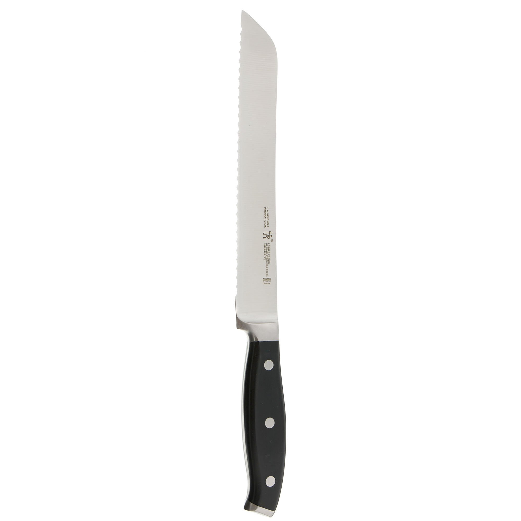 HENCKELS Forged Premio 8-inch Stainless Steel Bread Knife - Sharp & Durable for Slicing Bread, Cake & Pastries - Perfect for Home Kitchens & Bakeries