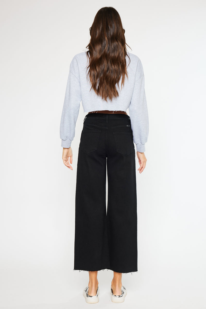 Dianella High Rise Crop Wide Leg Jeans for Women - Trendy Distressed Denim Pants for Casual Outfits & Streetwear Fashion