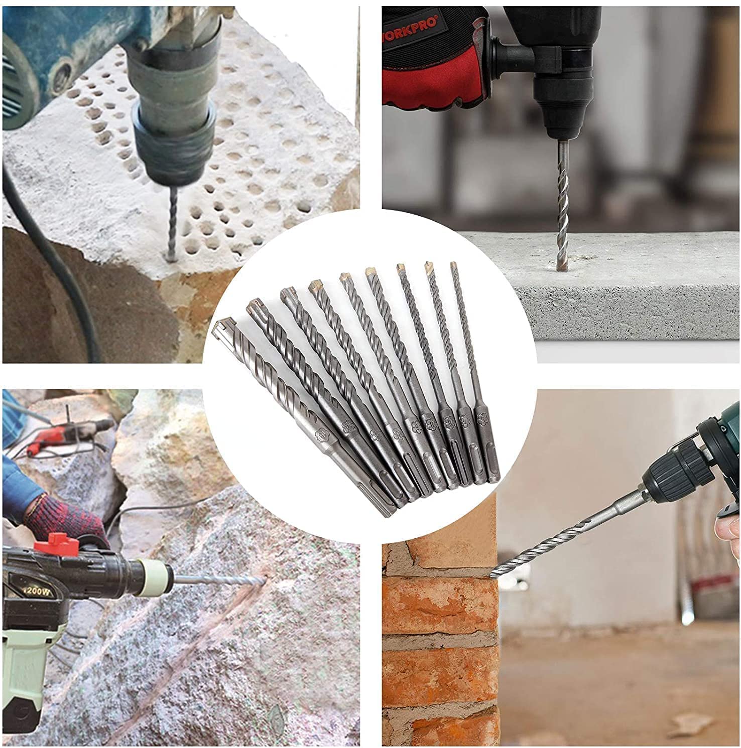 25mm x 350mm Carbide Tipped Masonry Drill Bit with 22mm Round Shank - SDS Plus Compatible for Concrete, Brick & Stone Drilling - Perfect for Construction, Renovation & DIY Projects (1 Piece)
