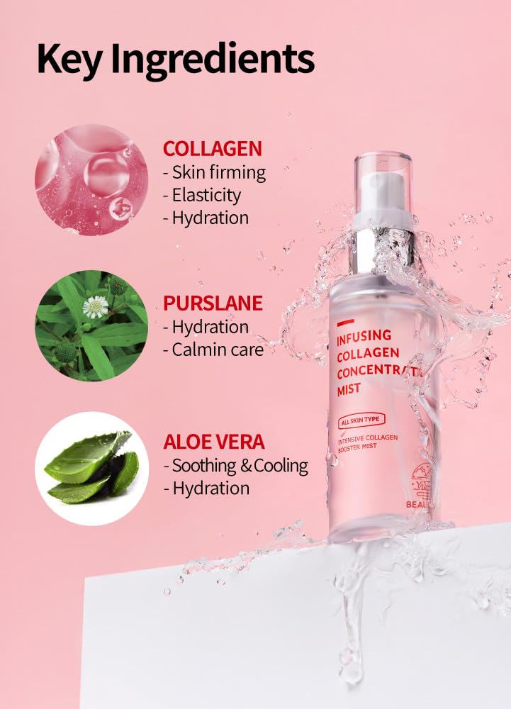 **Collagen Infusing Facial Mist (1.69 fl. oz) – Anti-Wrinkle, Hydrating & Skin Tightening Daily Moisturizer for Glowing Skin | Perfect for Morning Routine & Post-Workout Refresh**