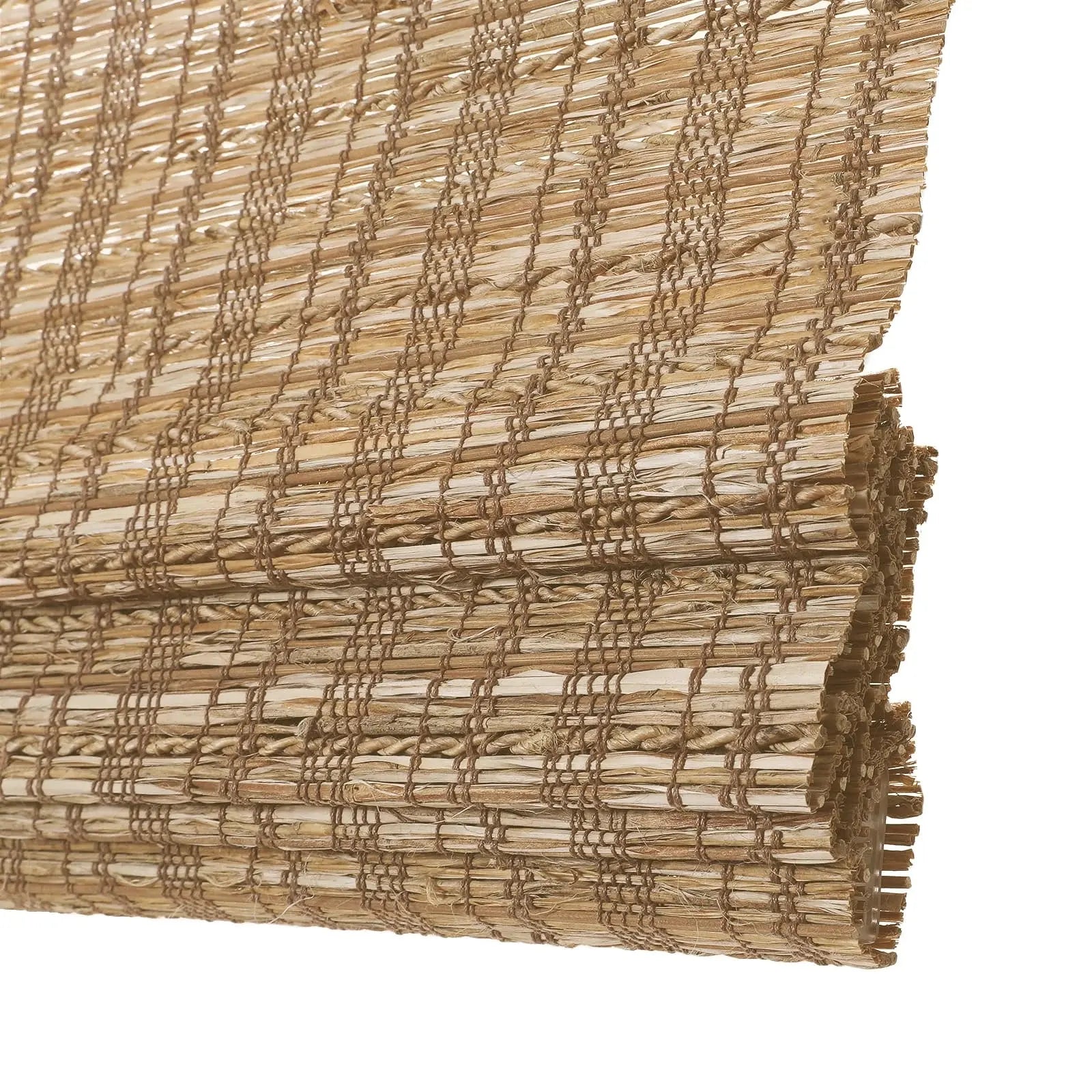 Natural Jute Bamboo Woven Window Shade - Cinnamon Brown | Eco-Friendly Room Darkening Shades for Living Room, Bedroom & Office