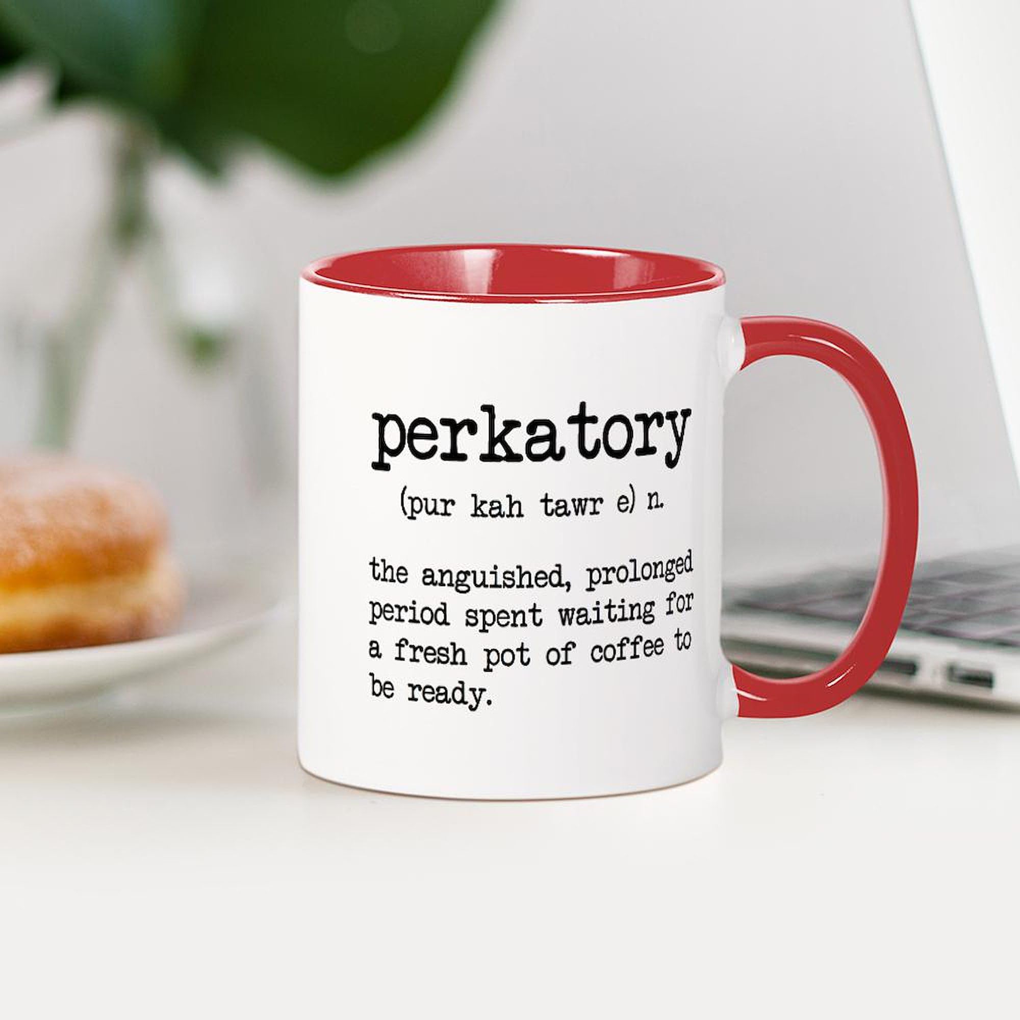 Perkatory 11 oz (325 ml) Ceramic Coffee Mug - Funny Novelty Gift for Coffee Lovers, Perfect for Home, Office & Gifts