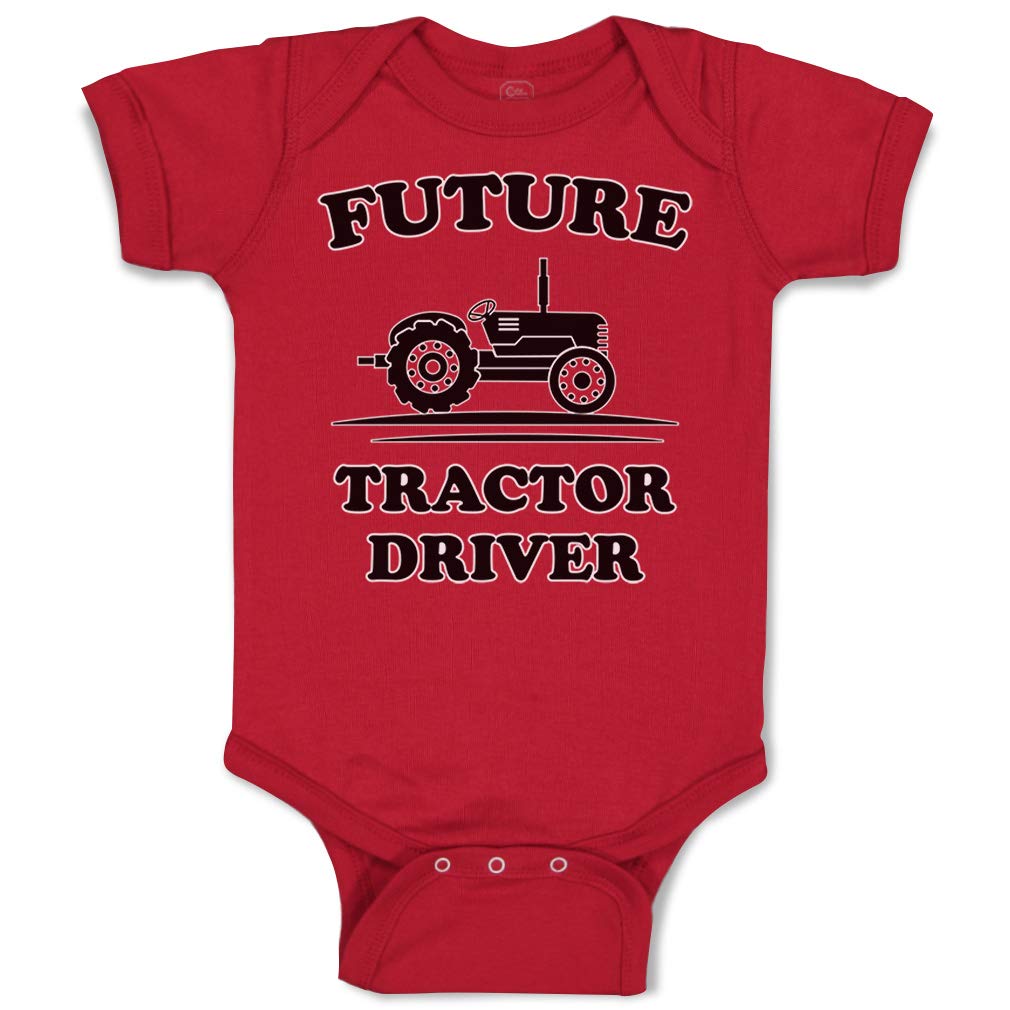Custom Baby Bodysuit - Future Tractor Driver Funny Cotton Onesie for Boys & Girls | Soft & Comfortable Infant Outfit for Playtime, Farm Theme Parties & Cute Photo Shoots