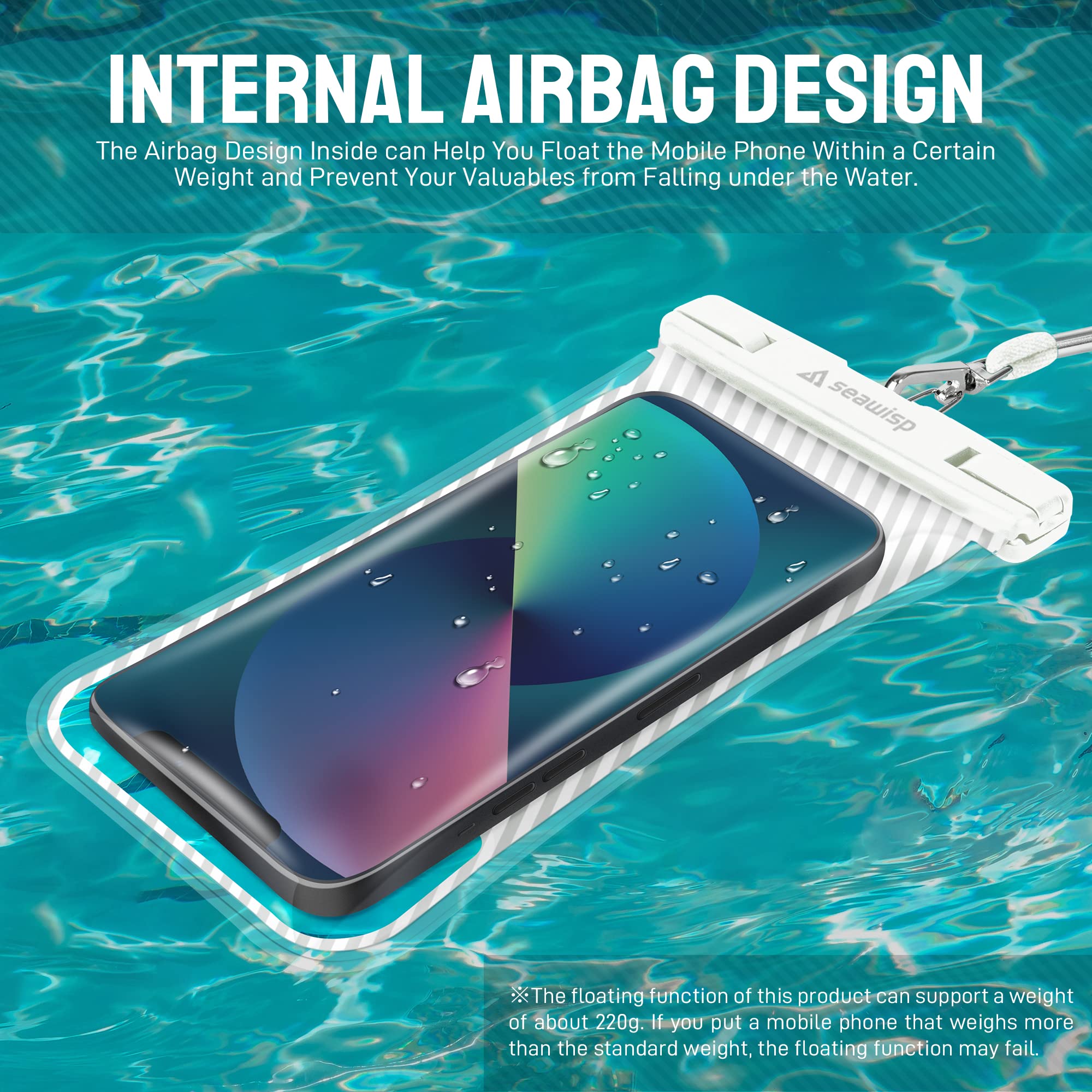 Waterproof Phone Pouch with Floating Airbag Design - IPX8 Universal Dry Bag Case for iPhone 16/15/14/13 Pro Max & Galaxy S24/S23 (Up to 6.9