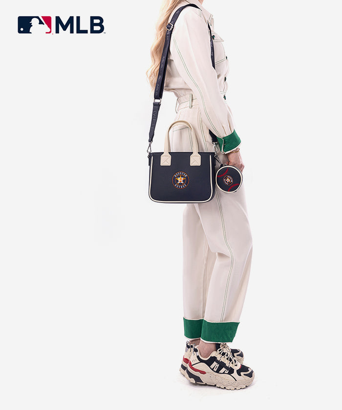 Houston Astros MLB Team Tote Bag with Baseball Coin Pouch - Stylish Baseball Fan Gift for Game Day & Travel Accessories