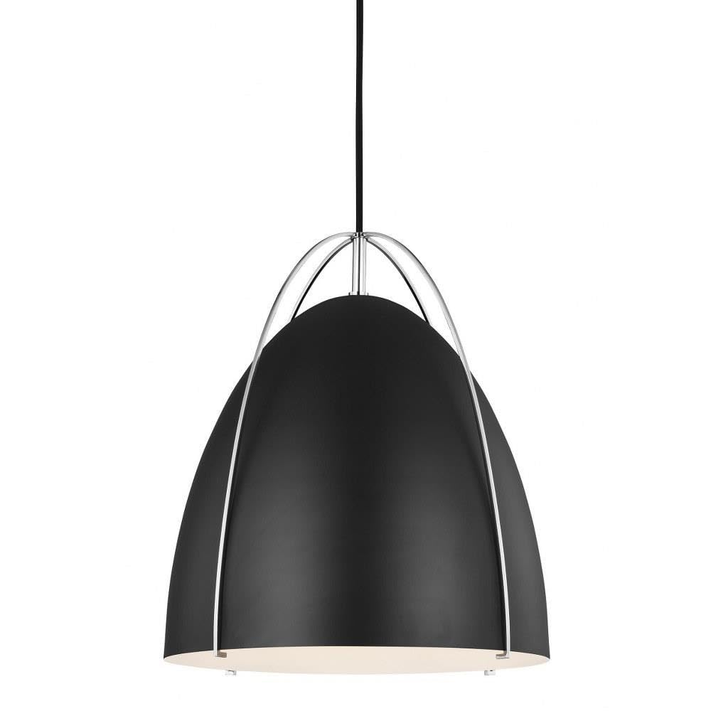 SEA Gull 6551701-05 Modern One Light Pendant - Sleek Hanging Light Fixture for Kitchen Island, Dining Room & Bedroom Lighting