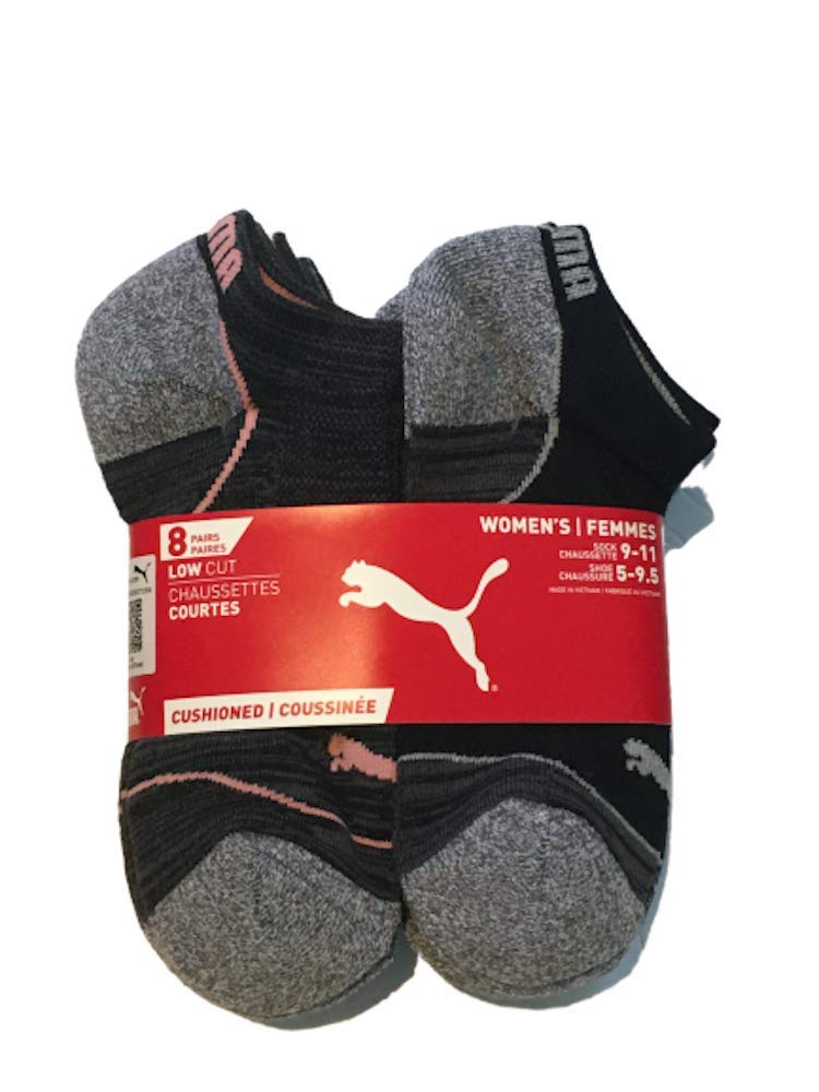 PUMA Women's Low Cut Ankle Socks 8-Pair Pack - Breathable Comfort for Running, Gym & Everyday Wear - Black Athletic Socks