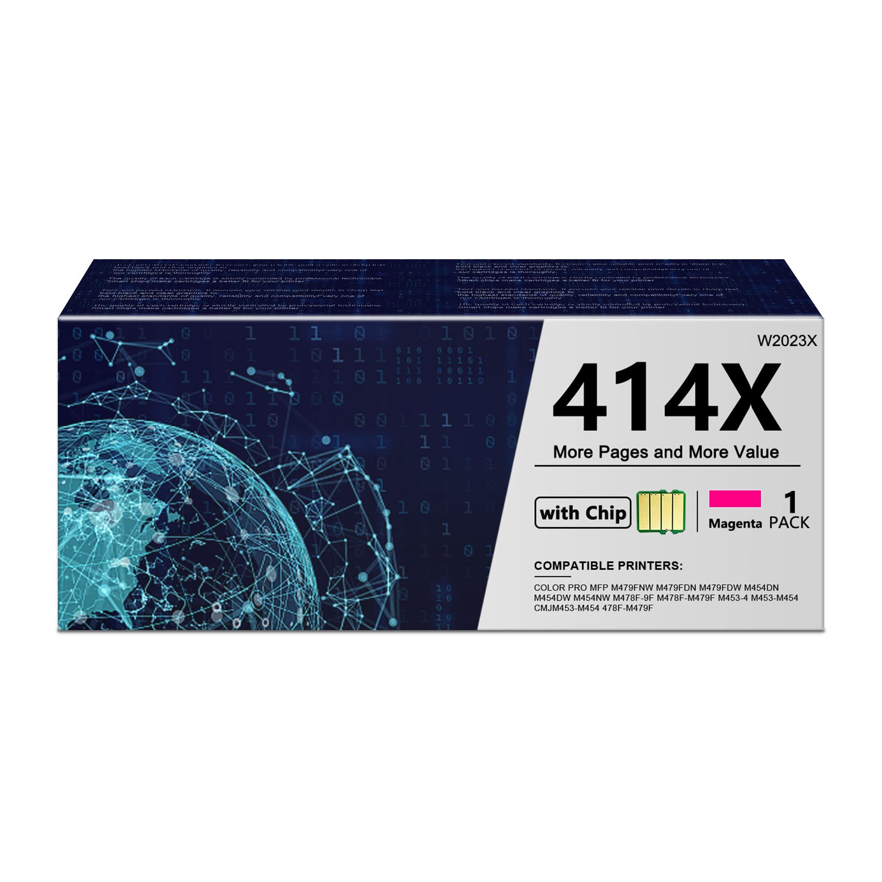 ZEOSEROE 1 Pack High Yield Magenta 414X W2023X 414A Toner Cartridge - Compatible Replacement for HP Color Pro MFP M479fnw M479fdn M479fdw M454dn M454dw M454nw M478f-9f M478f-M479f 478f-M479f Printers | Ideal for Office Printing & High Volume Documents