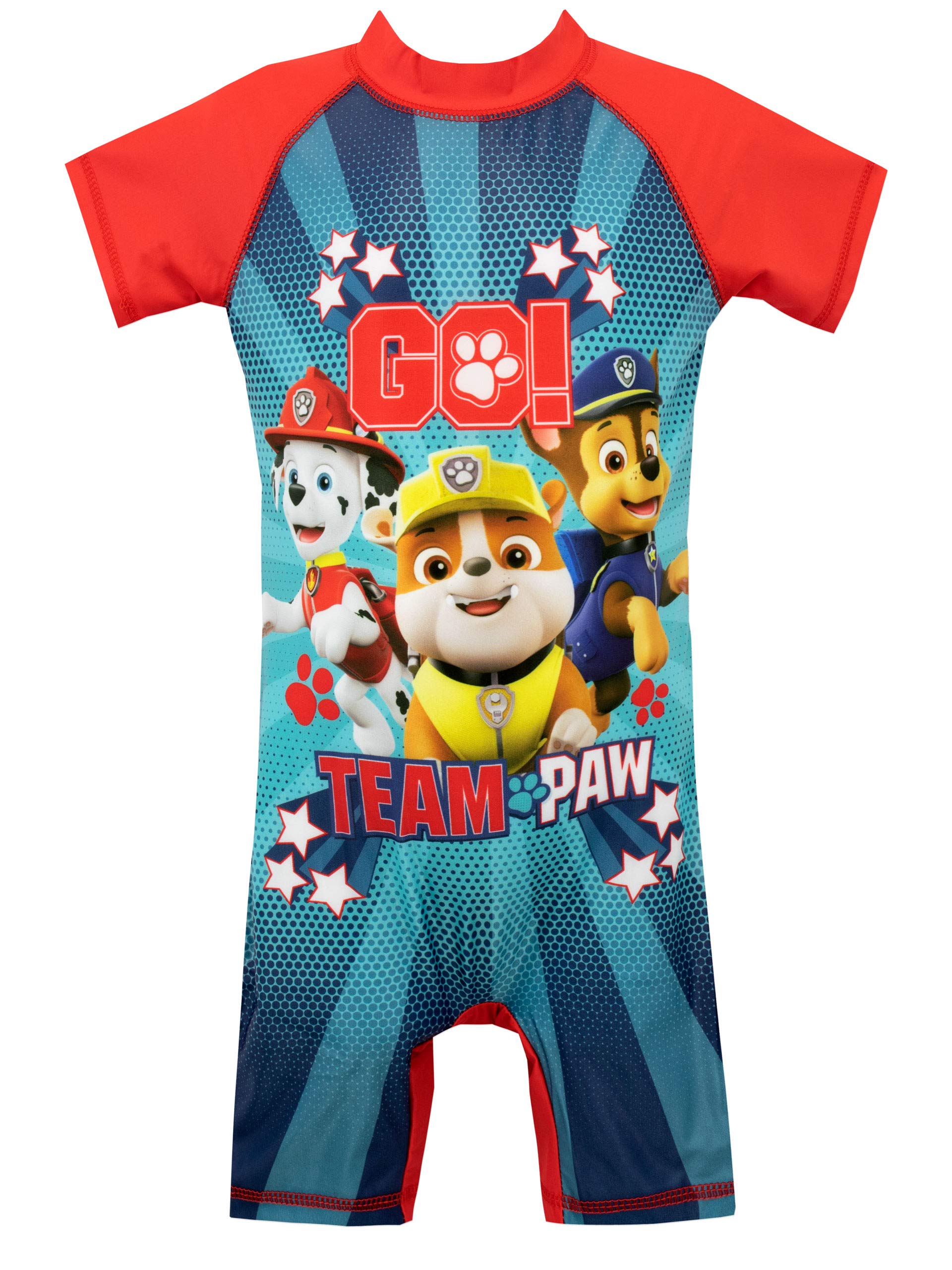 Paw Patrol Boys' Rash Guard Swim Shirt - UPF 50+ Sun Protection, Quick Dry Swimwear for Kids - Perfect for Beach, Pool, and Summer Water Activities