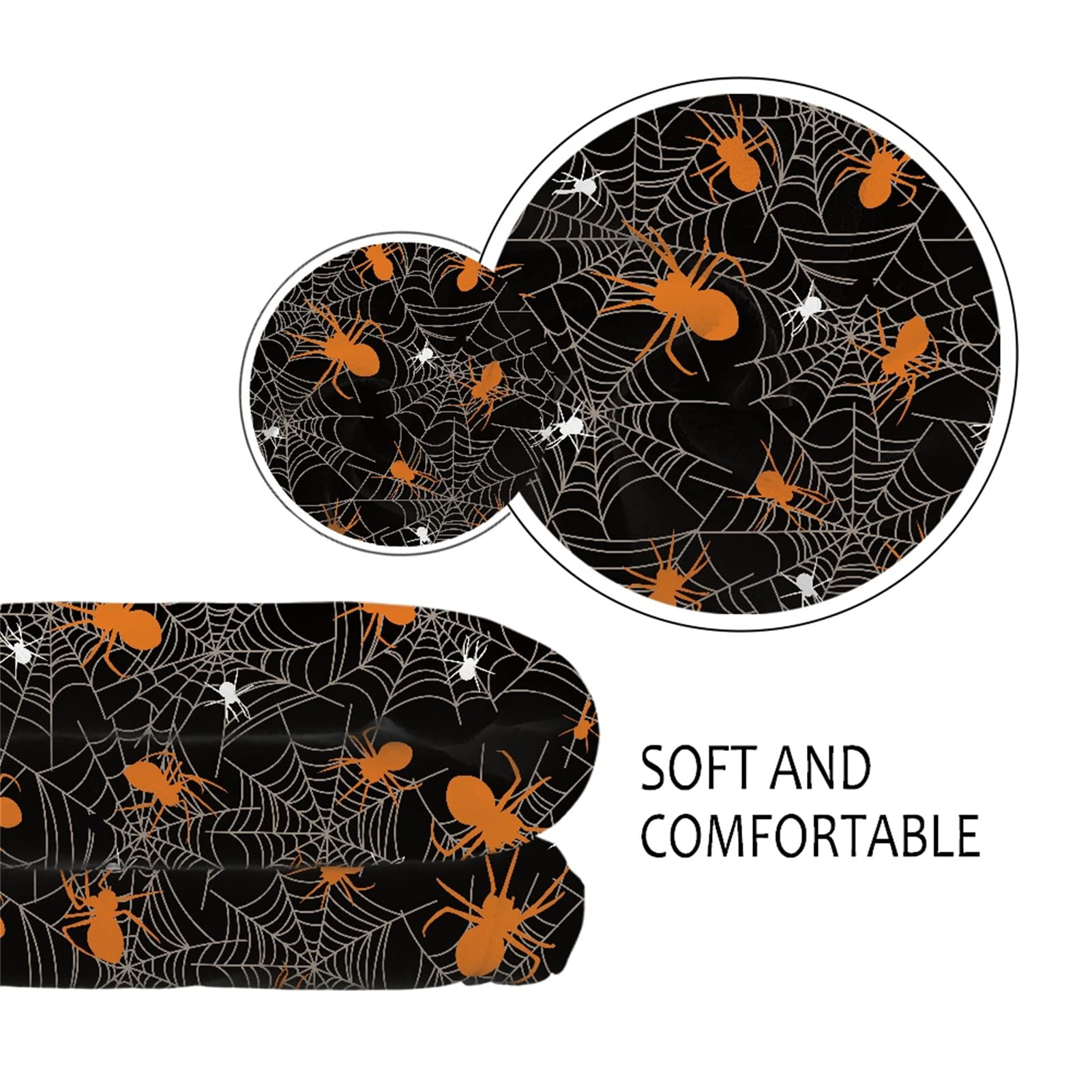 Spider Web Halloween Blanket for Adults & Kids - Soft Flannel Throw for Couch, Bed, Sofa - Cozy Warm Blanket for Fall & Winter - Perfect for Movie Nights, Camping, and Holiday Decor