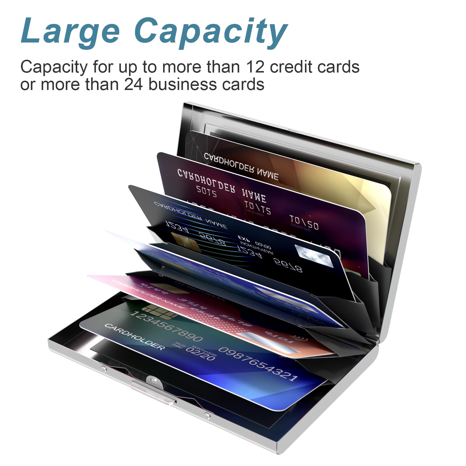 Rouidr Slim RFID Metal Credit Card Holder - Small Wallet for Business Cards & ID - Stylish Floral Design for Women & Men | Perfect for Travel, Office & Everyday Use