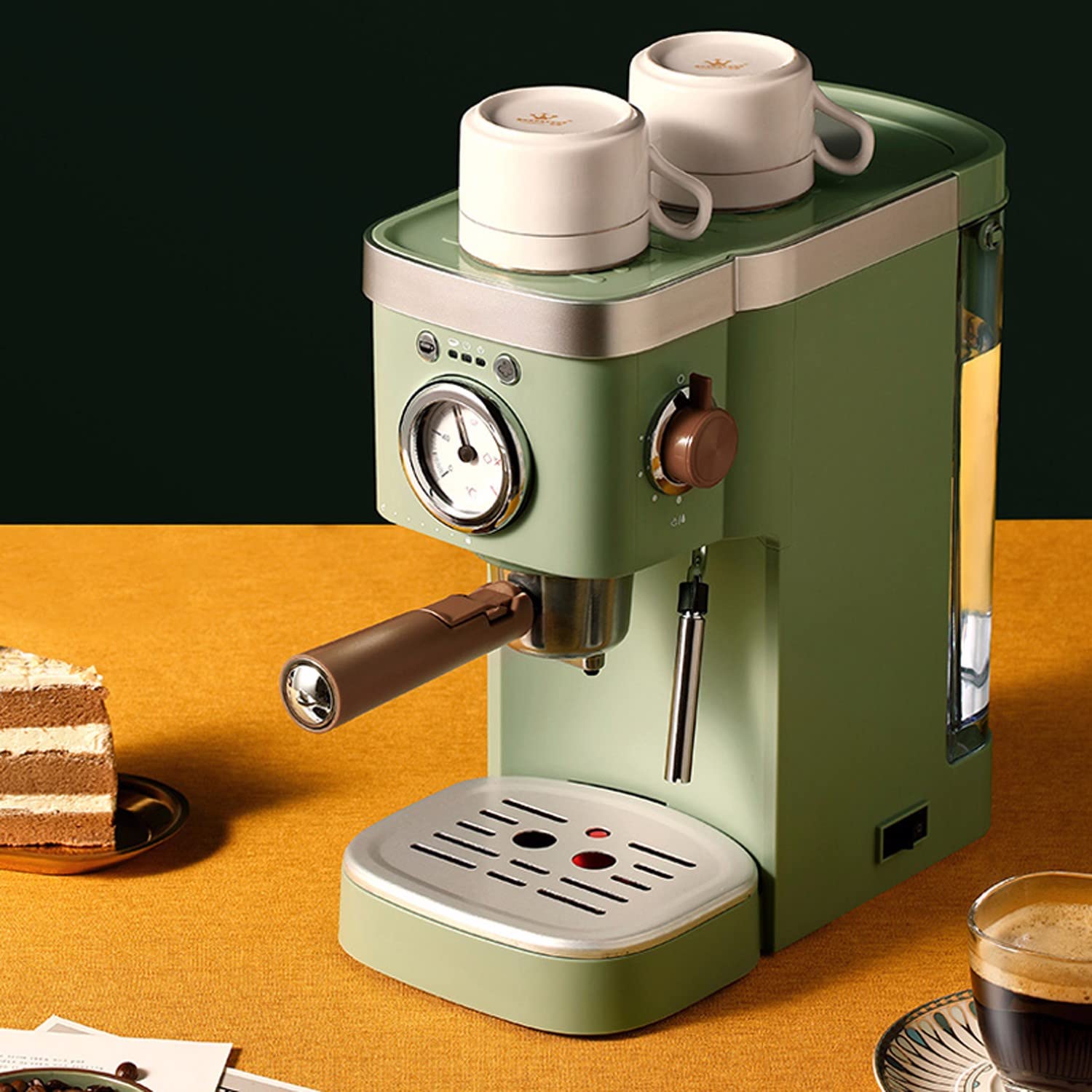WSYKC 20 Bar Espresso Machine with Milk Frother Wand - 1050W High Performance for Espresso, Cappuccino, Latte & Macchiato - Perfect for Home Baristas & Coffee Lovers - Ideal for Kitchen, Office & Small Coffee Shops