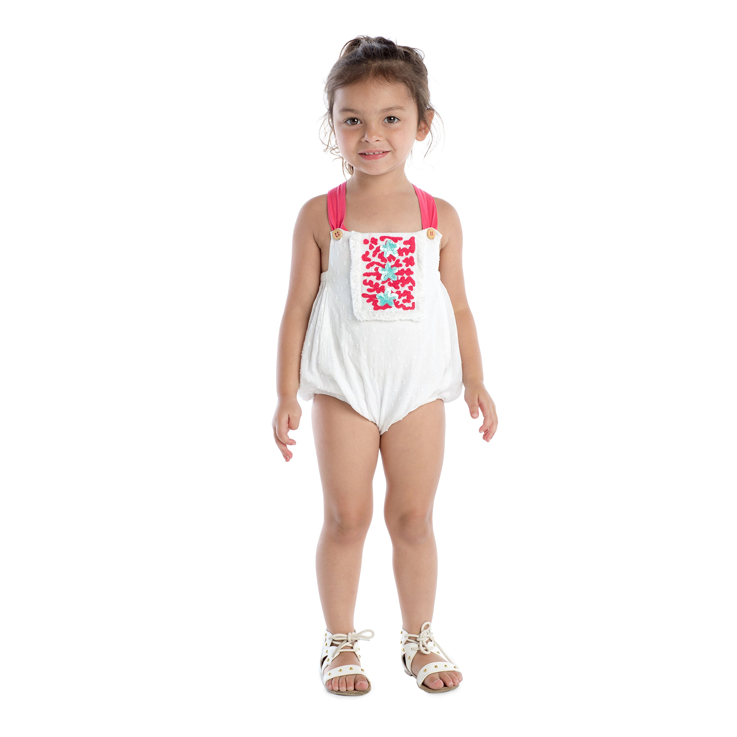 Adorable Baby Girls' White Beach One-Piece Swimsuit - Perfect for Summer Vacations & Pool Parties
