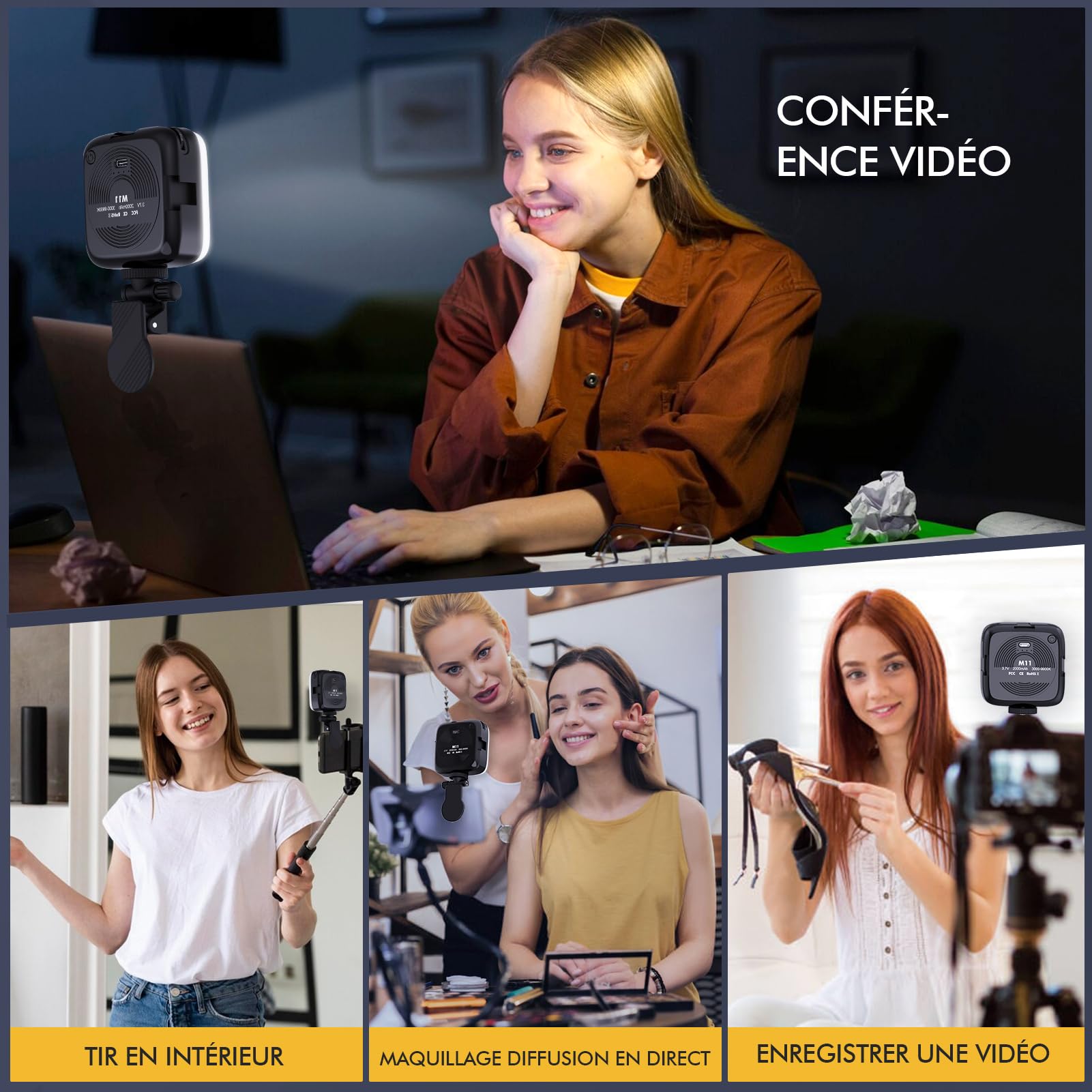 Etentous LED Selfie Ring Light with Clip - 72 LED Portable Selfie Lighting for TikTok, YouTube, Vlogging & Video Conferencing - Adjustable 3000-9900K Color Temperature - Perfect for Live Streaming, Makeup, Photography & Zoom Meetings (Model M11)