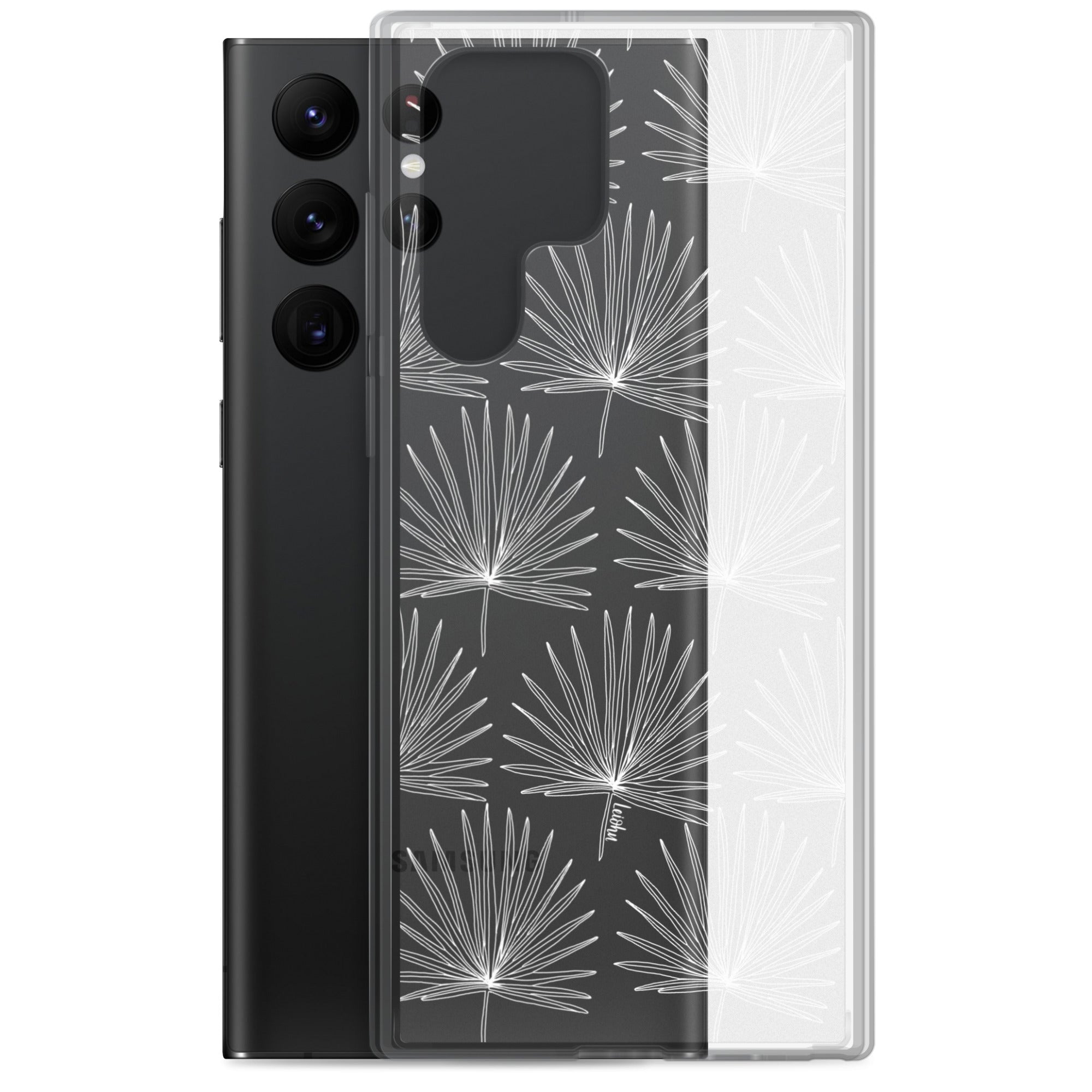 Fan Palm Clear Phone Case for Samsung Galaxy - Slim Protective Cover with Scratch Resistance for Everyday Use & Travel