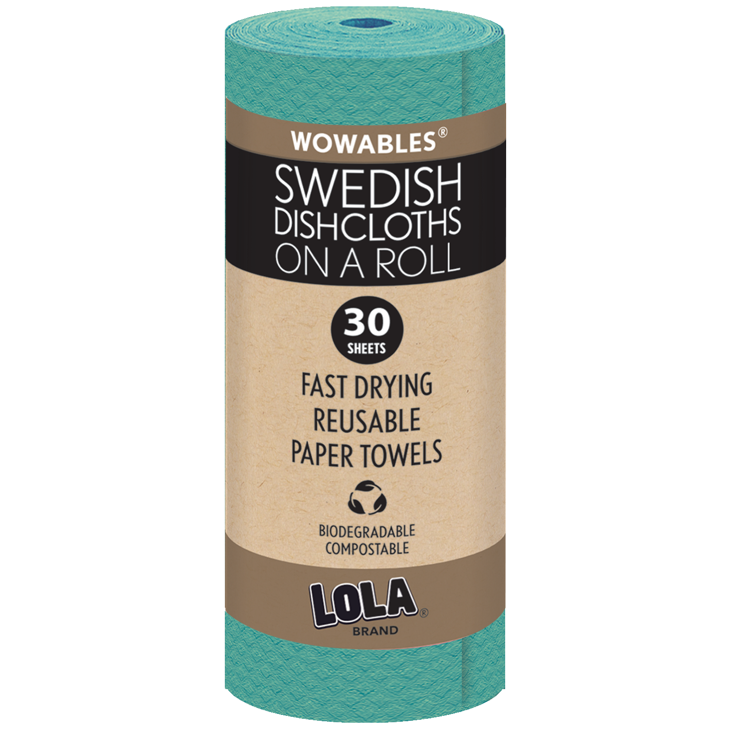 Eco-Friendly Swedish Dish Cloths on a Roll - Reusable & Biodegradable Paper Towels Alternative, 30-Pack | Perfect for Kitchen Cleaning, Dish Drying & Household Chores