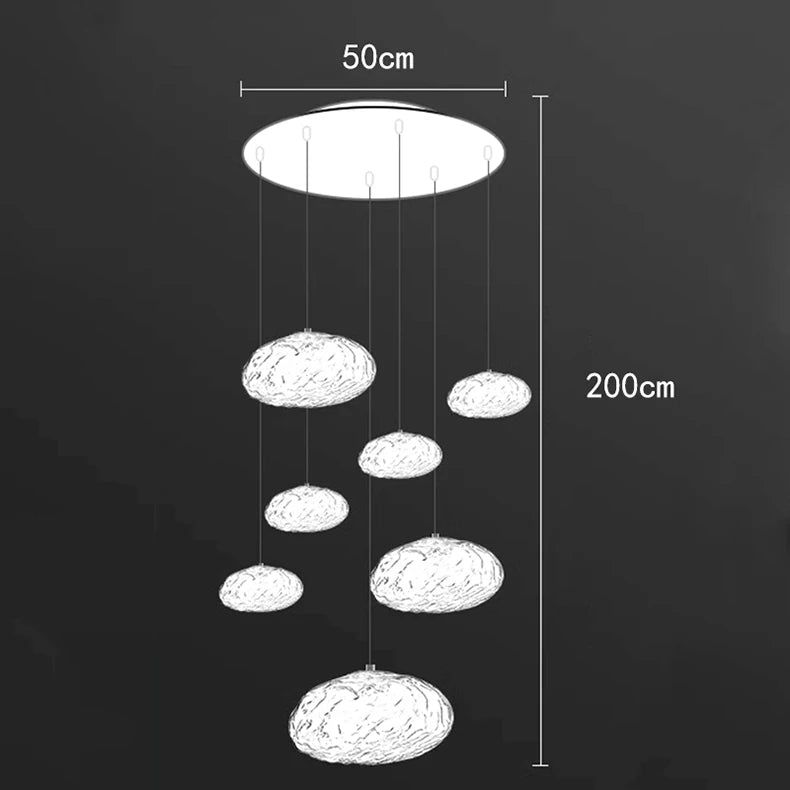 Elegant Crystal Lava Pebbles Chandelier - Modern Home Lighting Fixture for Living Room, Bedroom & Dining Room Decor