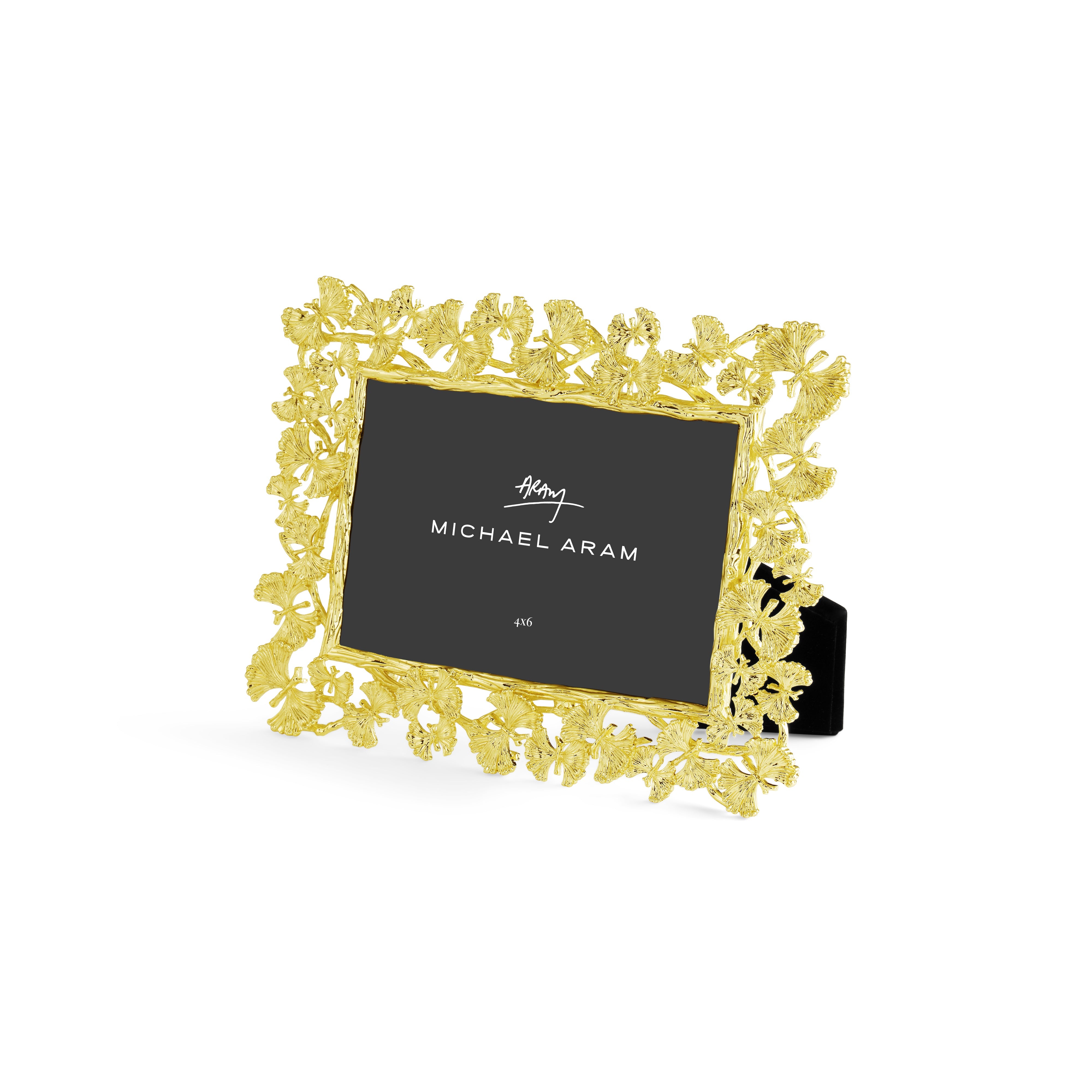 Butterfly Ginkgo Gold Sculpted Photo Frame 4x6 - Elegant Home Decor for Wall Display, Tabletop, and Gift Giving