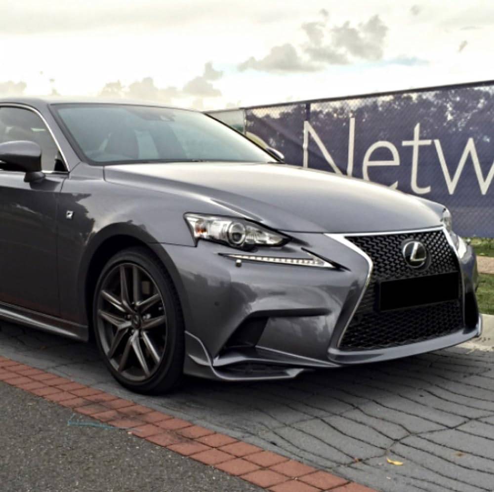 TR Style Front Bumper Lip Splitter for 2014-2016 Lexus IS | 2PC Unpainted Black Polyurethane Spoiler | Aggressive Styling & Enhanced Aerodynamics for Street Racing & Car Shows