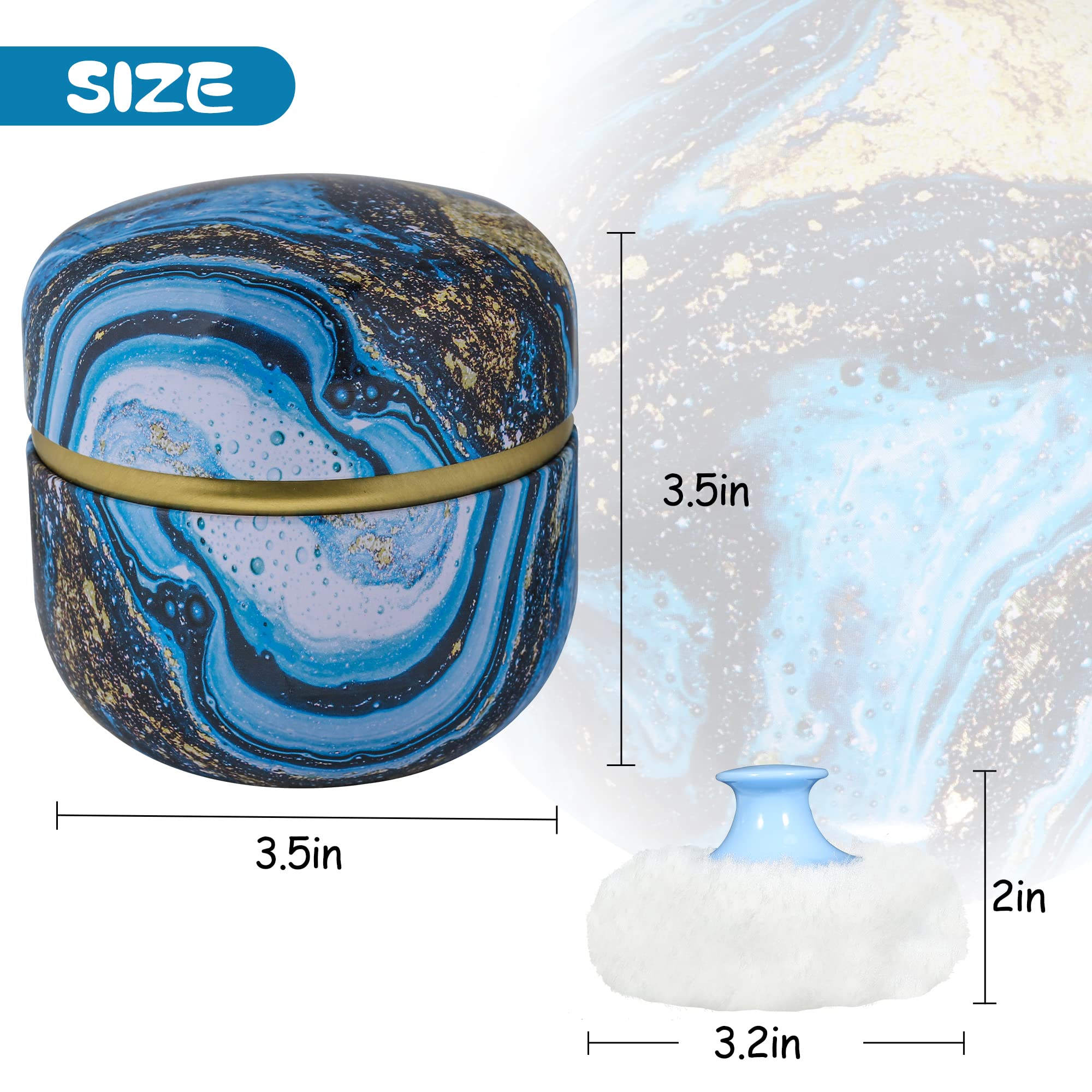 WEMEGA Portable Body Powder Case with Soft Powder Puff - Compact Travel Powder Container for Women & Baby Care - Perfect for Diaper Bags, Gym Essentials and On-the-Go Touch Ups (Starry Sky Design)