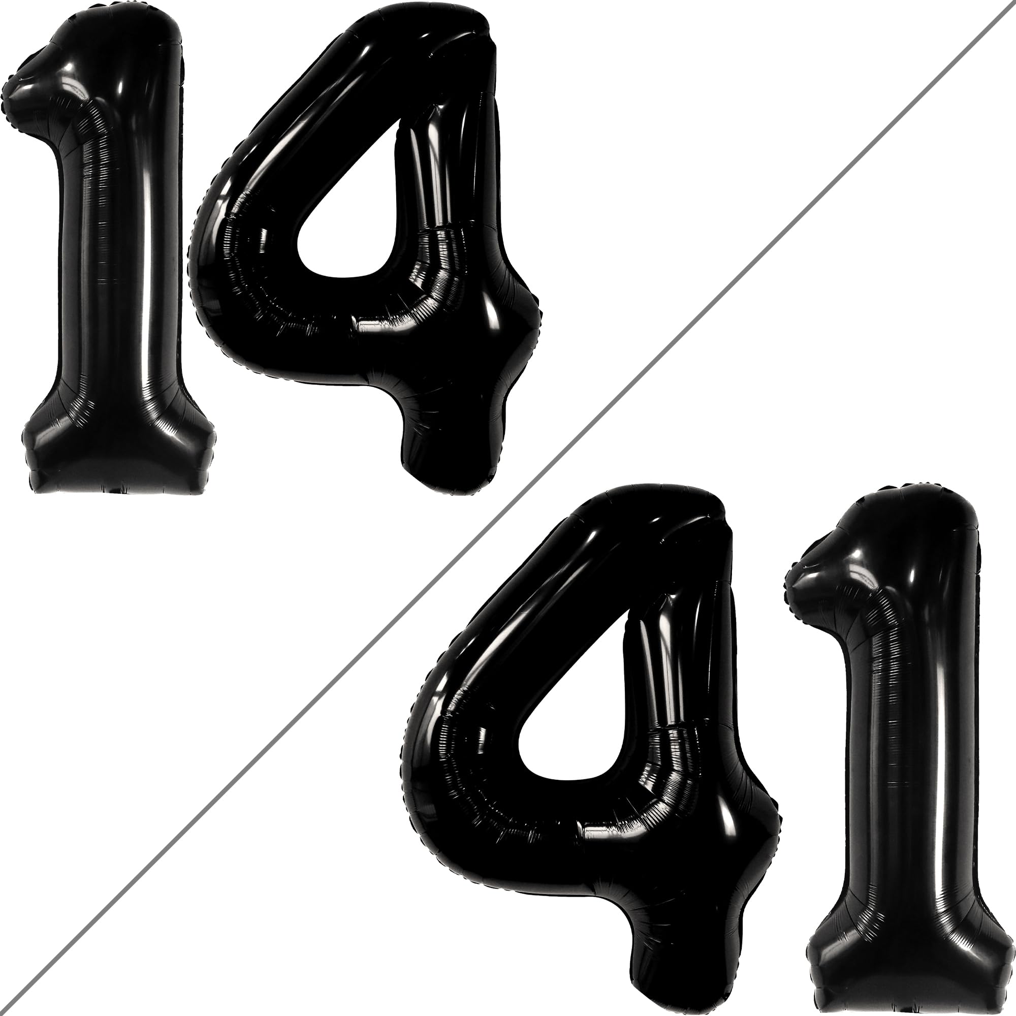 KatchOn 40 Inch Giant Black 14 Balloon Numbers Foil - Birthday Party Decorations for Boys | 14th Birthday Balloons for Teen Boy Party Supplies | Perfect for Birthday Parties, Graduations & Special Celebrations