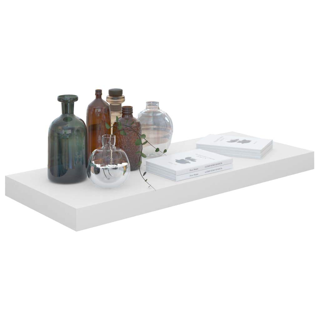 Modern Floating Shelves for Wall - White High Gloss MDF Wall Mounted Shelves (23.6
