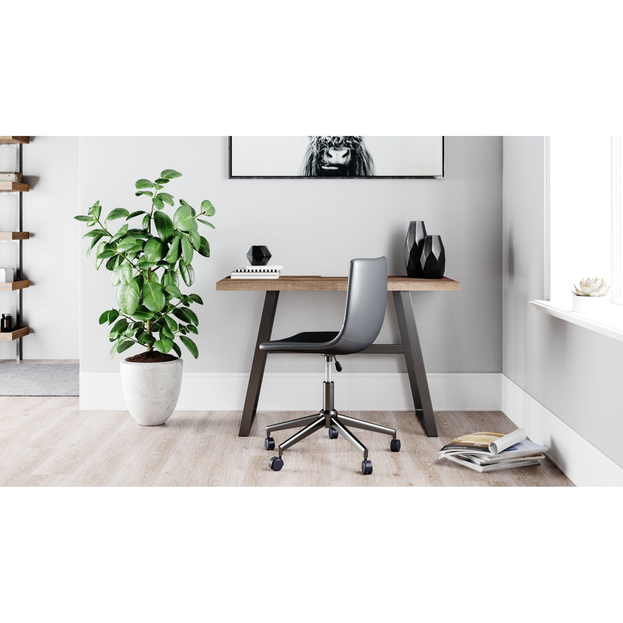 Arlenbry Modern Office Desk - Gray Computer Workstation with Sturdy Metal Frame | Perfect for Home Office, Study Room & Small Spaces