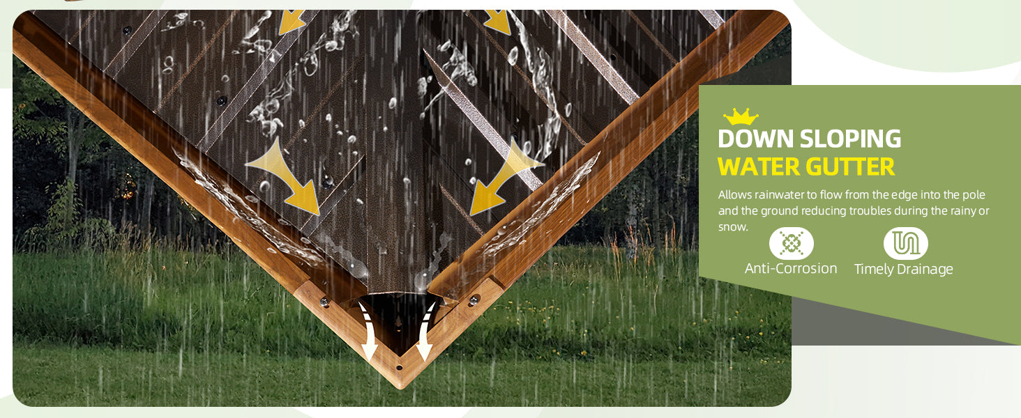 EROMMY 12X18 Gazebo with Double Galvanized Steel Roof - Outdoor Patio Canopy for Backyard, Garden, and Poolside Relaxation