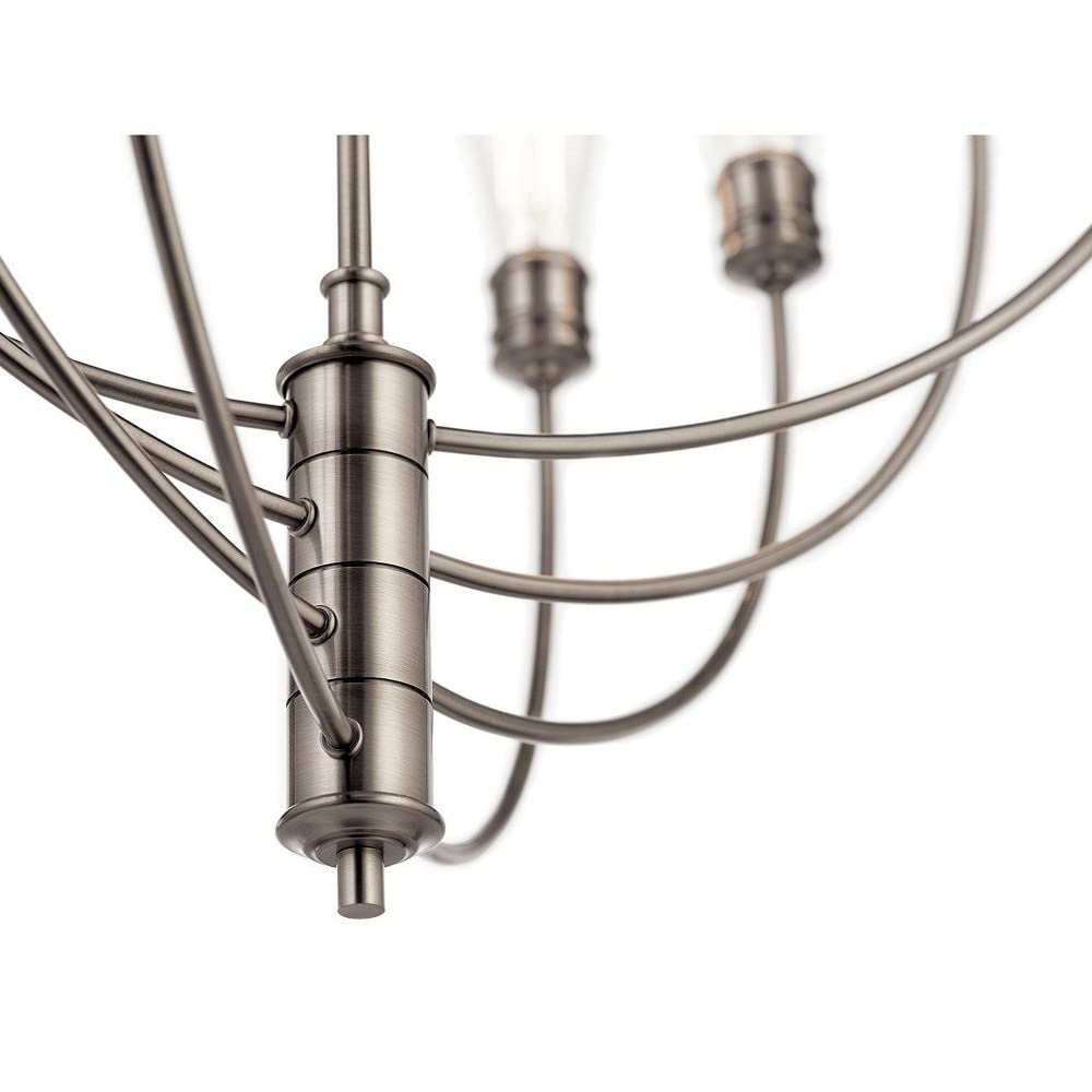 8-Light Adjustable Arm Chandelier in Classic Pewter - Modern Ceiling Light Fixture for Dining Room, Living Room & Bedroom Lighting