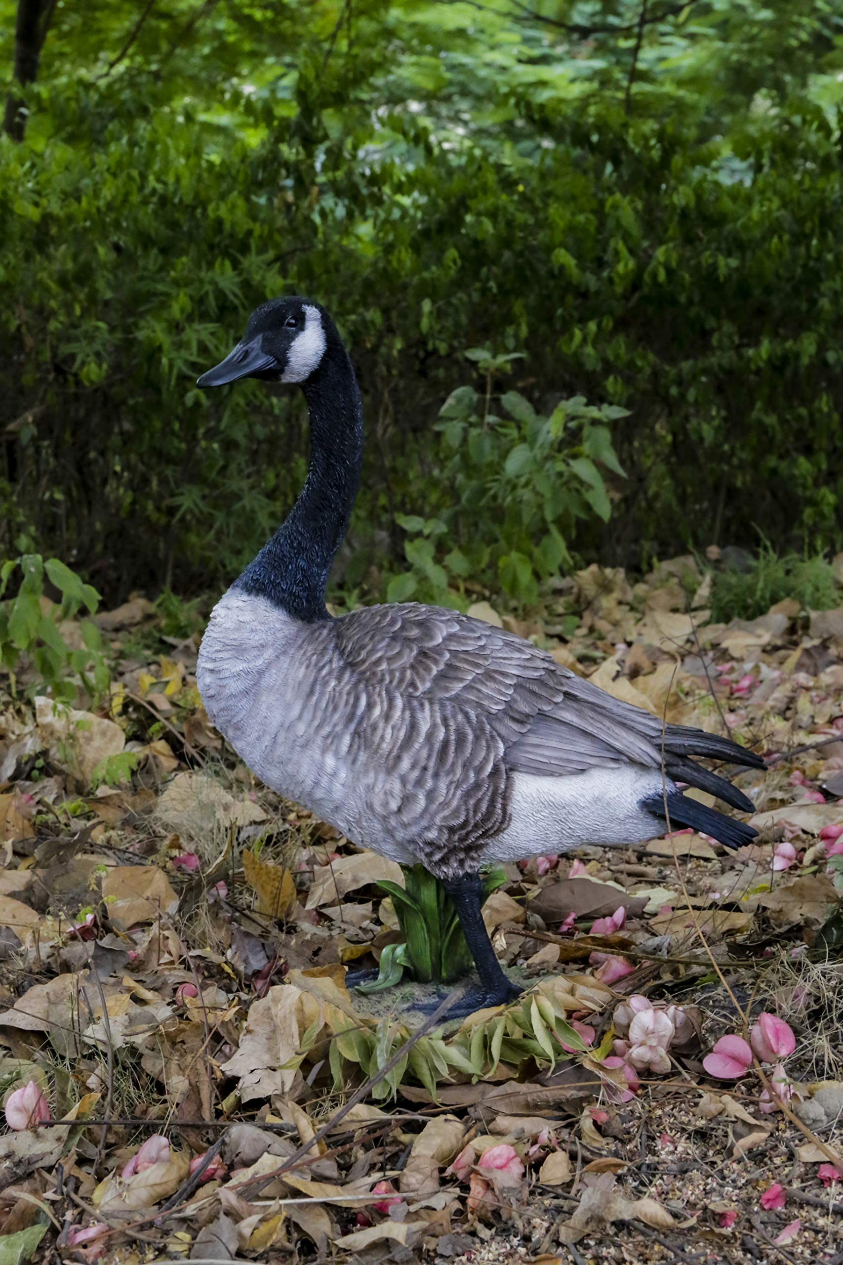 Hi-Line Gift Standing Canada Goose Statue - Grey/Natural Decorative Figurine for Home, Office & Garden Decor