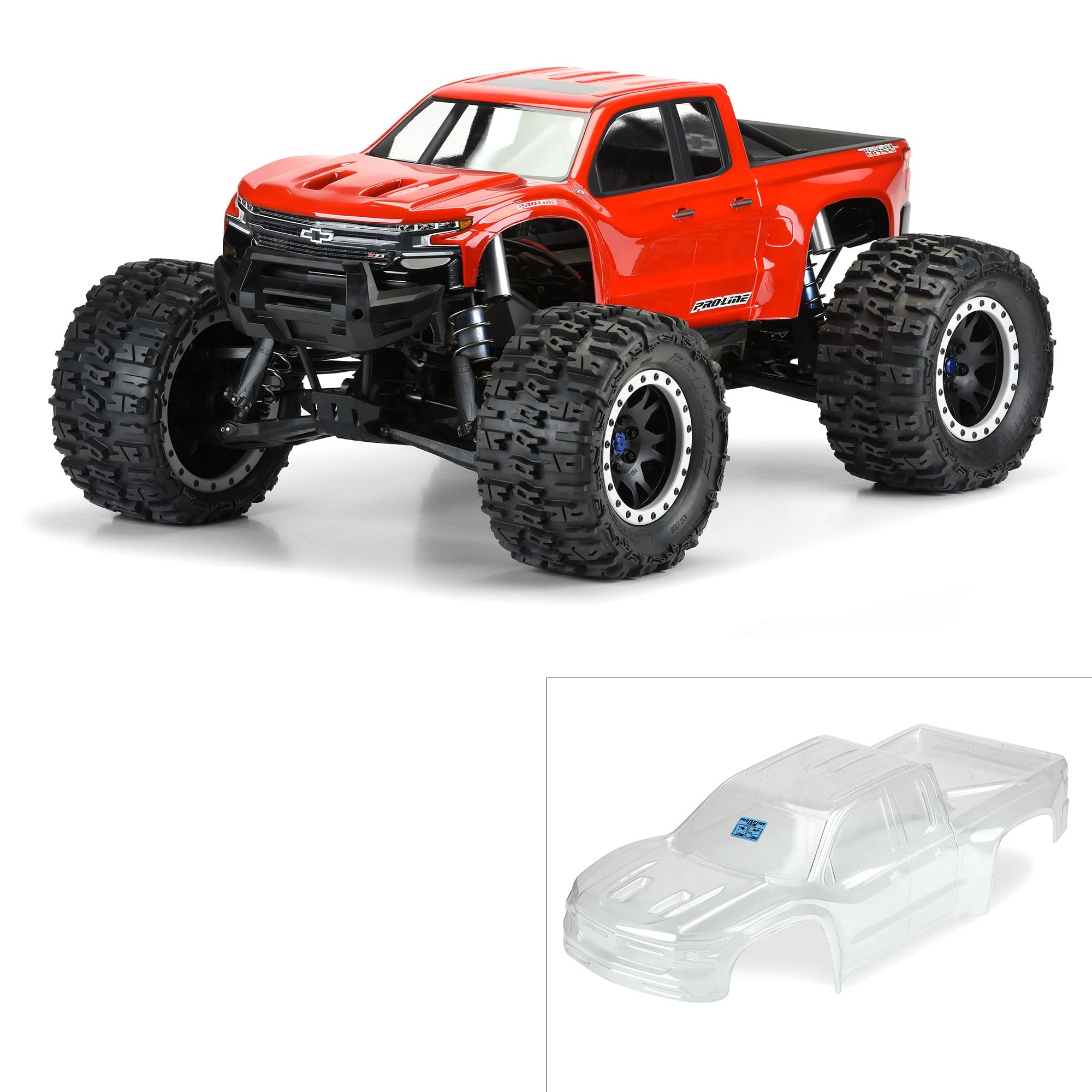 Pro-Line Racing Pre-Cut 2019 Chevy Silverado Z71 Clear Body for Traxxas X-MAXX 1/6 Scale RC Truck (PRO350717) - Perfect for Off-Road Racing & RC Car Customization