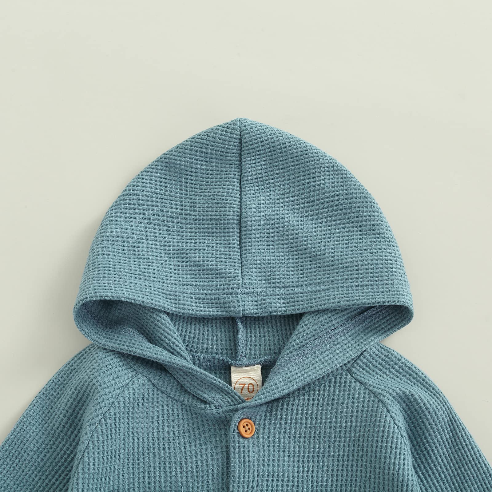 Ynibbim Winter Newborn Baby Romper - Unisex Infant Hooded Jumpsuit with Waffle Cotton & Button Closure - Cozy Outfit for Boys & Girls - Perfect for Family Photos, Holiday Gifts & Winter Outings